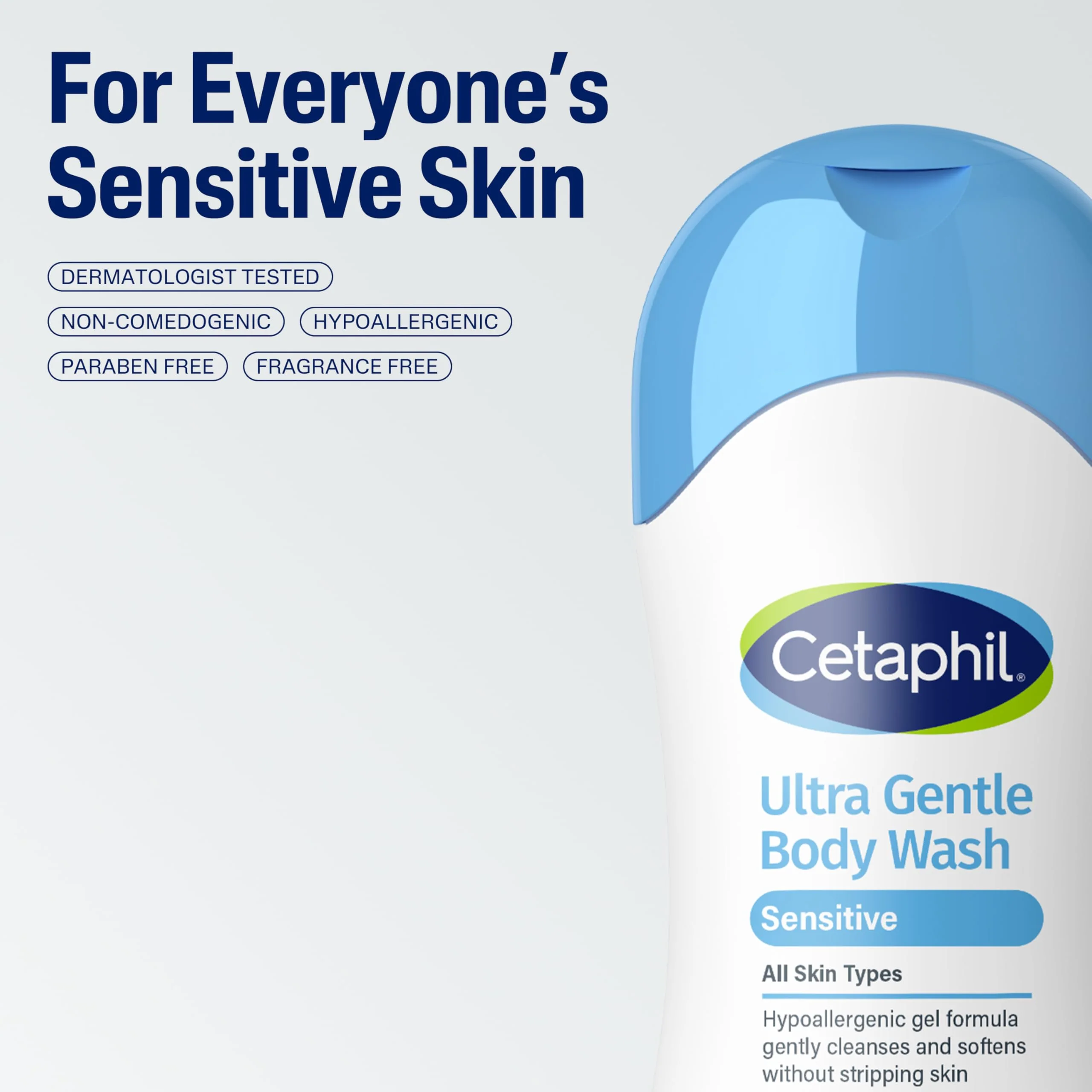 Cetaphil Ultra Gentle Body Wash, For Dry to Normal, Sensitive Skin, 16.9oz Pack of 3, Aloe Vera, Vitamin B5, Hypoallergenic, Paraben Free, Fragrance Free, Dermatologist Tested - Image 5