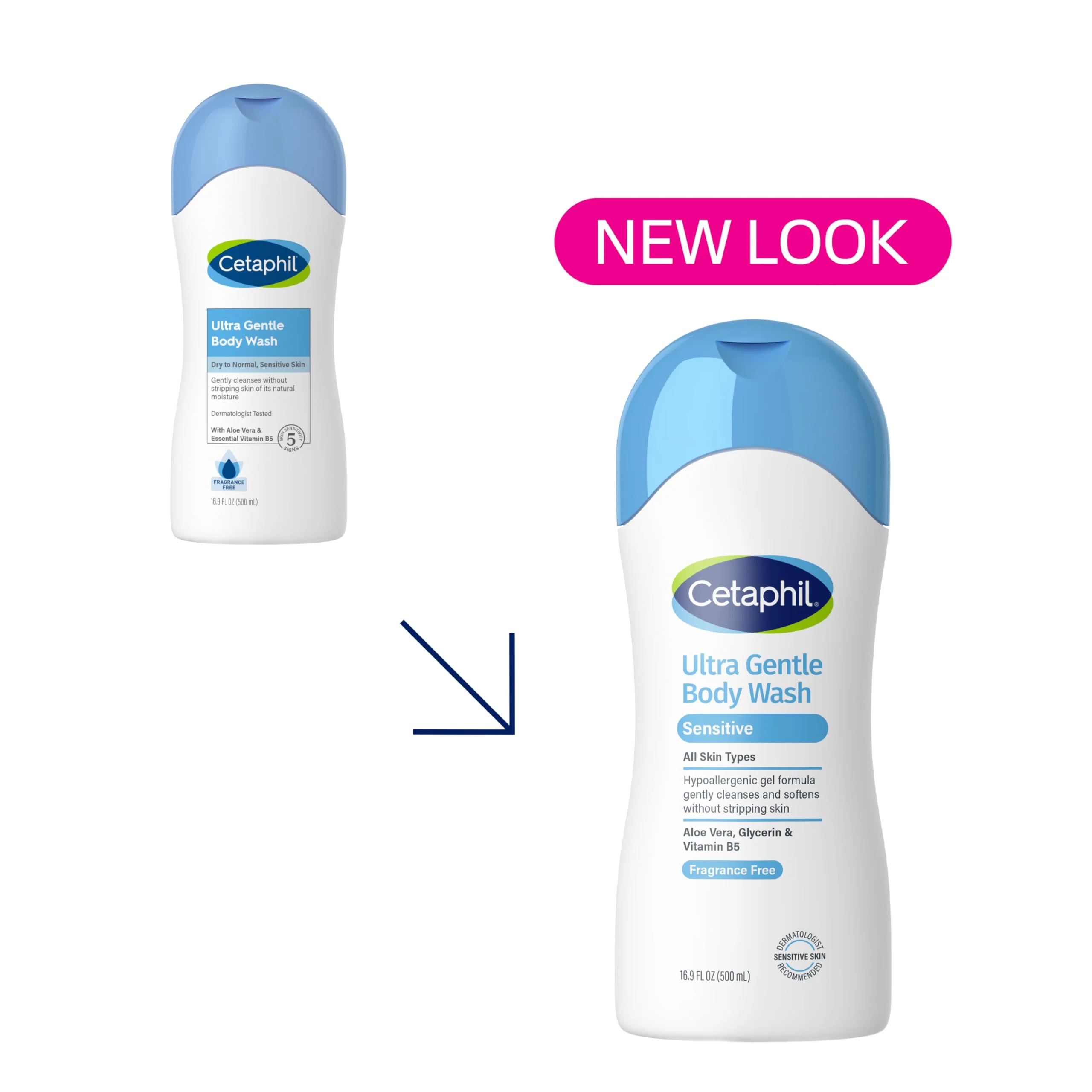 Cetaphil Ultra Gentle Body Wash, For Dry to Normal, Sensitive Skin, 16.9oz Pack of 3, Aloe Vera, Vitamin B5, Hypoallergenic, Paraben Free, Fragrance Free, Dermatologist Tested - Image 9
