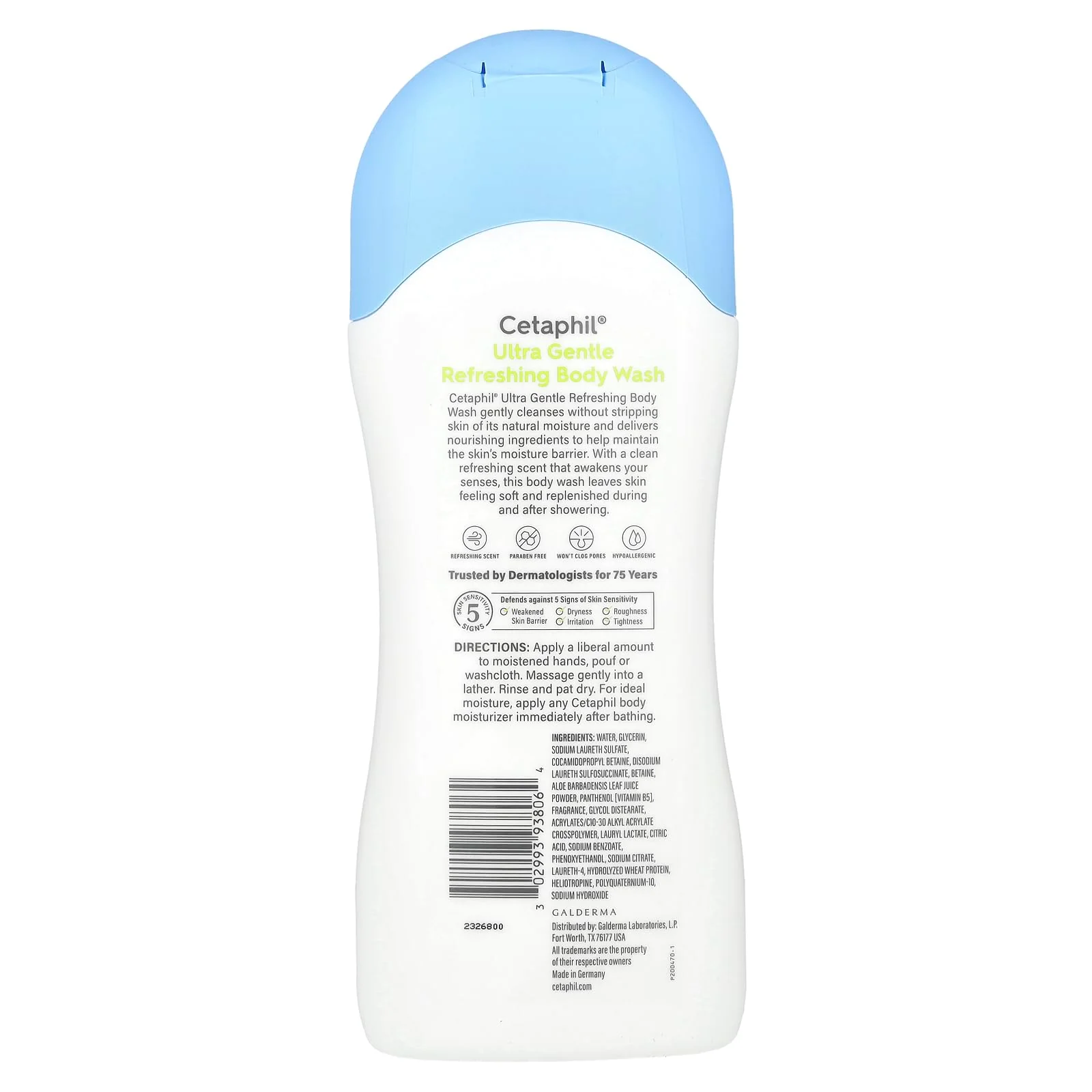 Cetaphil Ultra Gentle Body Wash, Refreshing Scent, 16.9 Ounce (Pack of 3) - Image 2