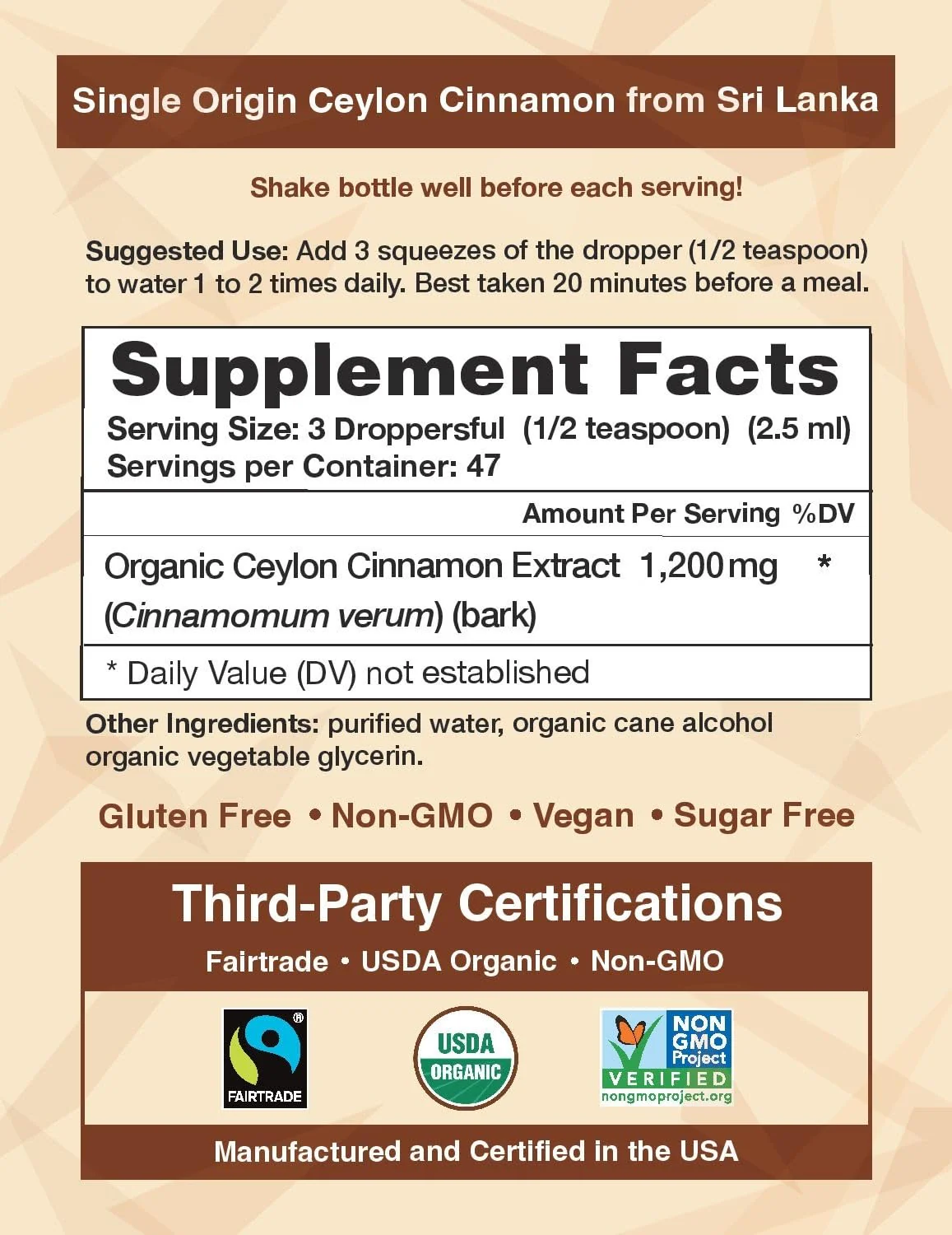 Ceylon Cinnamon Shop CinnaGold™ Organic Ceylon Cinnamon (100% Certified) Supplement, High-Potency Liquid Extract, 4 oz. – Super Antioxidant - Image 7