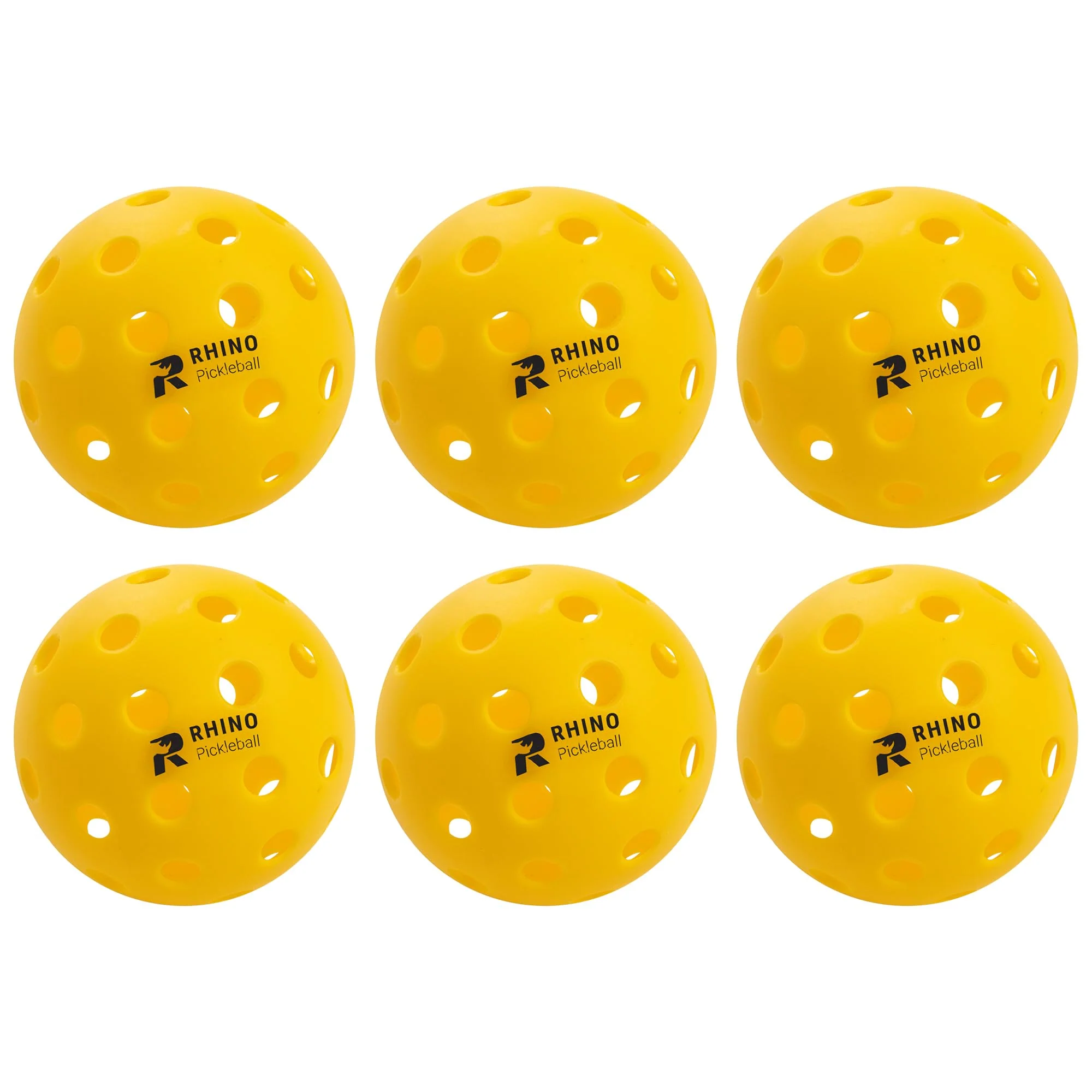 Champion Sports Outdoor Pickleball Balls - Official Size Outdoor Pickleballs - Yellow Pickleball Ball Set for Outdoor Courts - 6 Pack