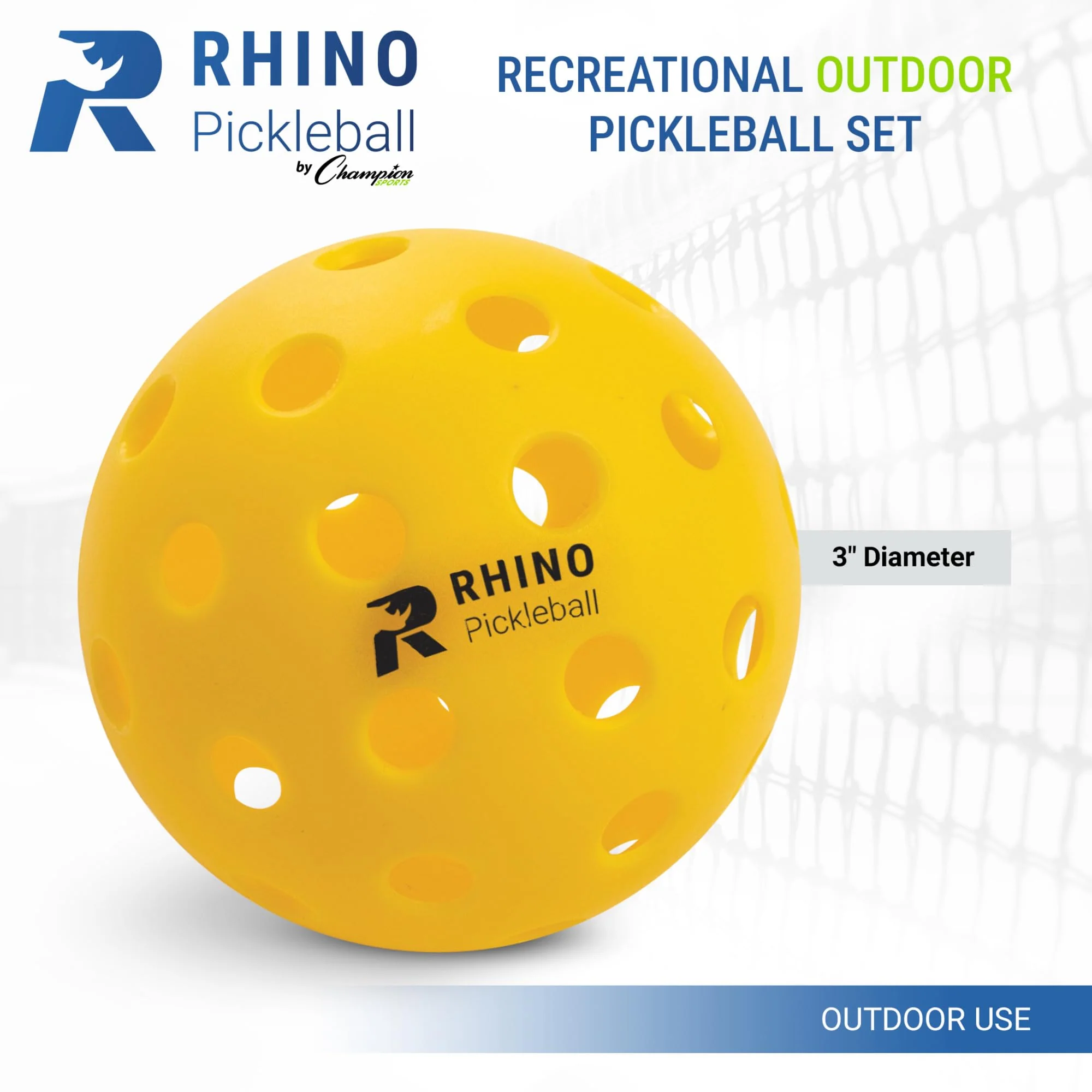 Champion Sports Outdoor Pickleball Balls - Official Size Outdoor Pickleballs - Yellow Pickleball Ball Set for Outdoor Courts - 6 Pack - Image 5