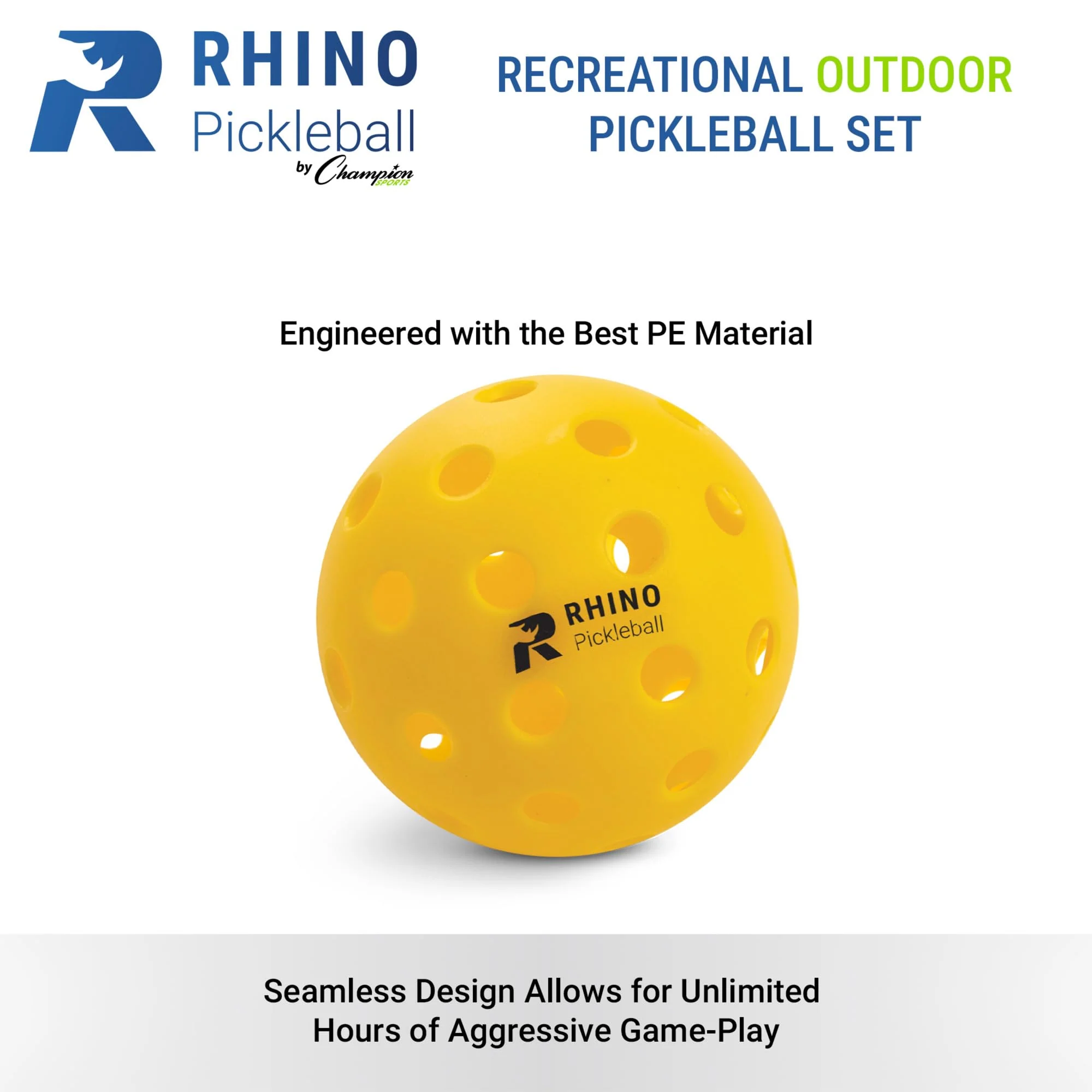Champion Sports Outdoor Pickleball Balls - Official Size Outdoor Pickleballs - Yellow Pickleball Ball Set for Outdoor Courts - 6 Pack - Image 6