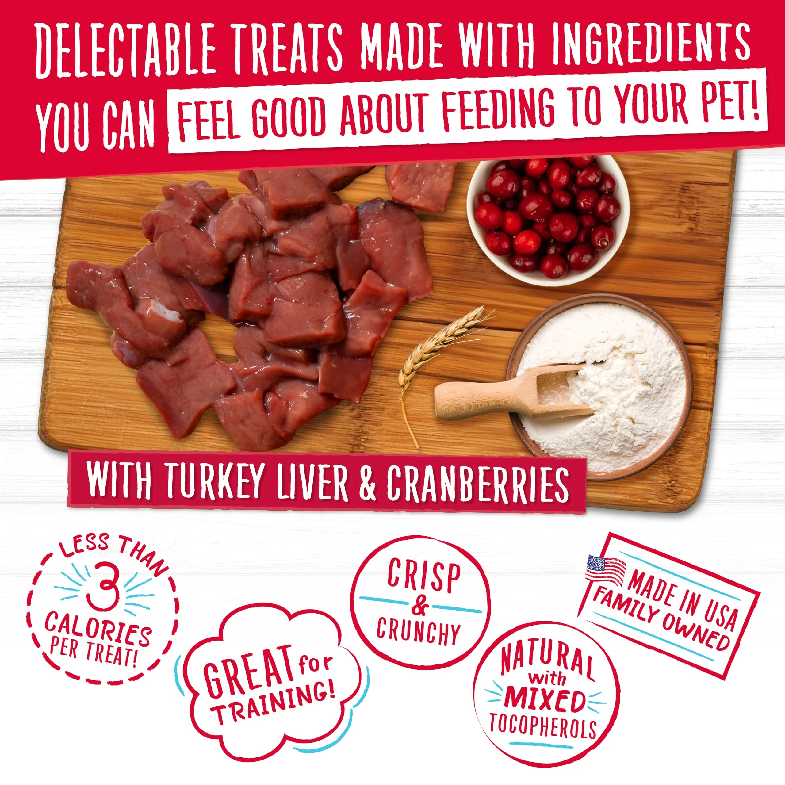 Charlee Bear Original Crunch Dog Treats, Turkey Liver and Cranberries, 16 Ounce Resealable Bag, Low Calorie Training Treats for Dogs, Limited Ingredient, Healthy, Crunchy Dog Snacks, Made in USA - Image 5