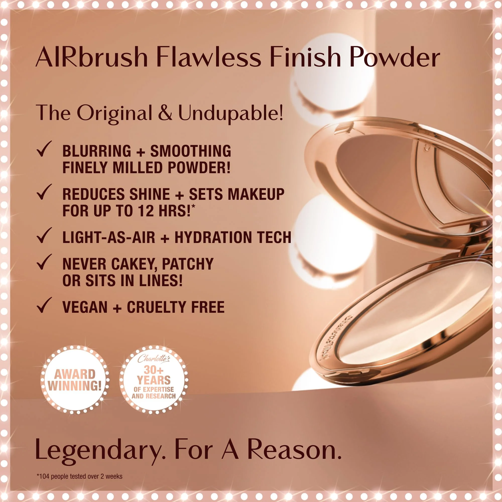 Charlotte Tilbury Airbrush Flawless Finish Setting Powder - Pore-Blurring Pressed Powder for Face Makeup to Minimize Shine with a Soft-Focus Finish - 2 Medium - Image 9