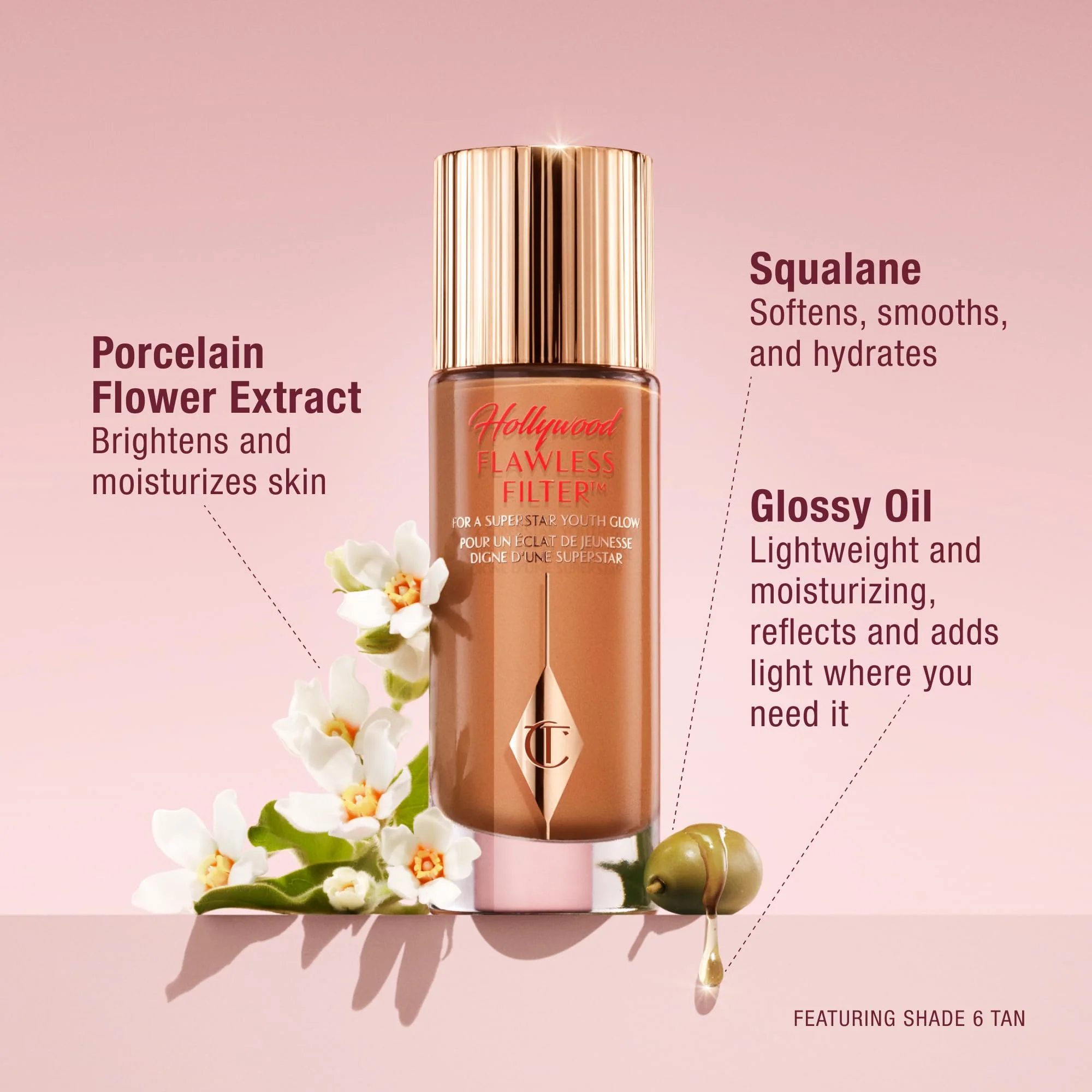 Charlotte Tilbury Hollywood Flawless Filter - Multi-Use Makeup Primer, Complexion Booster & Illuminating Liquid Highlighter with Sheer Coverage - Smooths & Blurs Skin - 4 Medium - Image 4