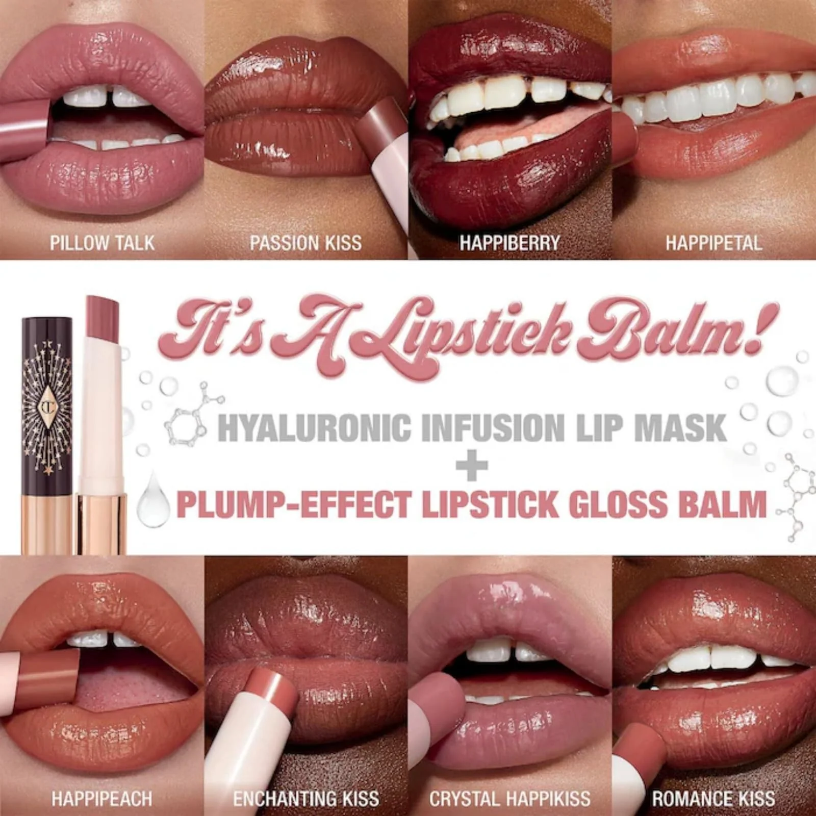Charlotte Tilbury Pillow Talk Happikiss Hyaluronic Lip Balm Lipstick - Image 4