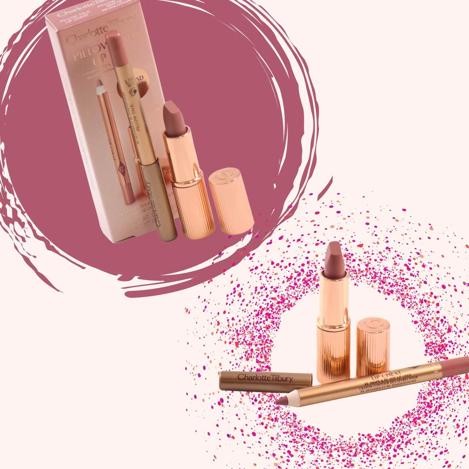 Charlotte Tilbury Pillow Talk Mini Matte Revolution Lipstick and Lip Cheat Lip Liner Mini Travel Size Duo Set - Image 3