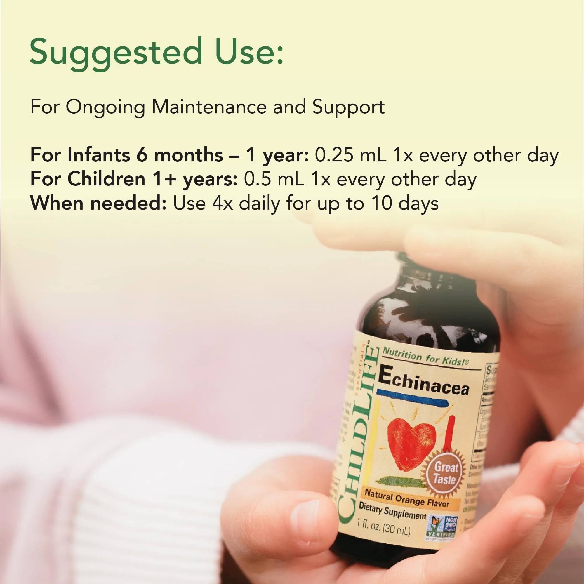 CHILDLIFE ESSENTIALS Echinacea for Kids - Kids Echinacea Drops, Liquid Tincture, Alcohol Free Supplement for Babies, Toddlers, Children - Natural Orange, 1 Fl Oz (Pack of 1) - Image 2