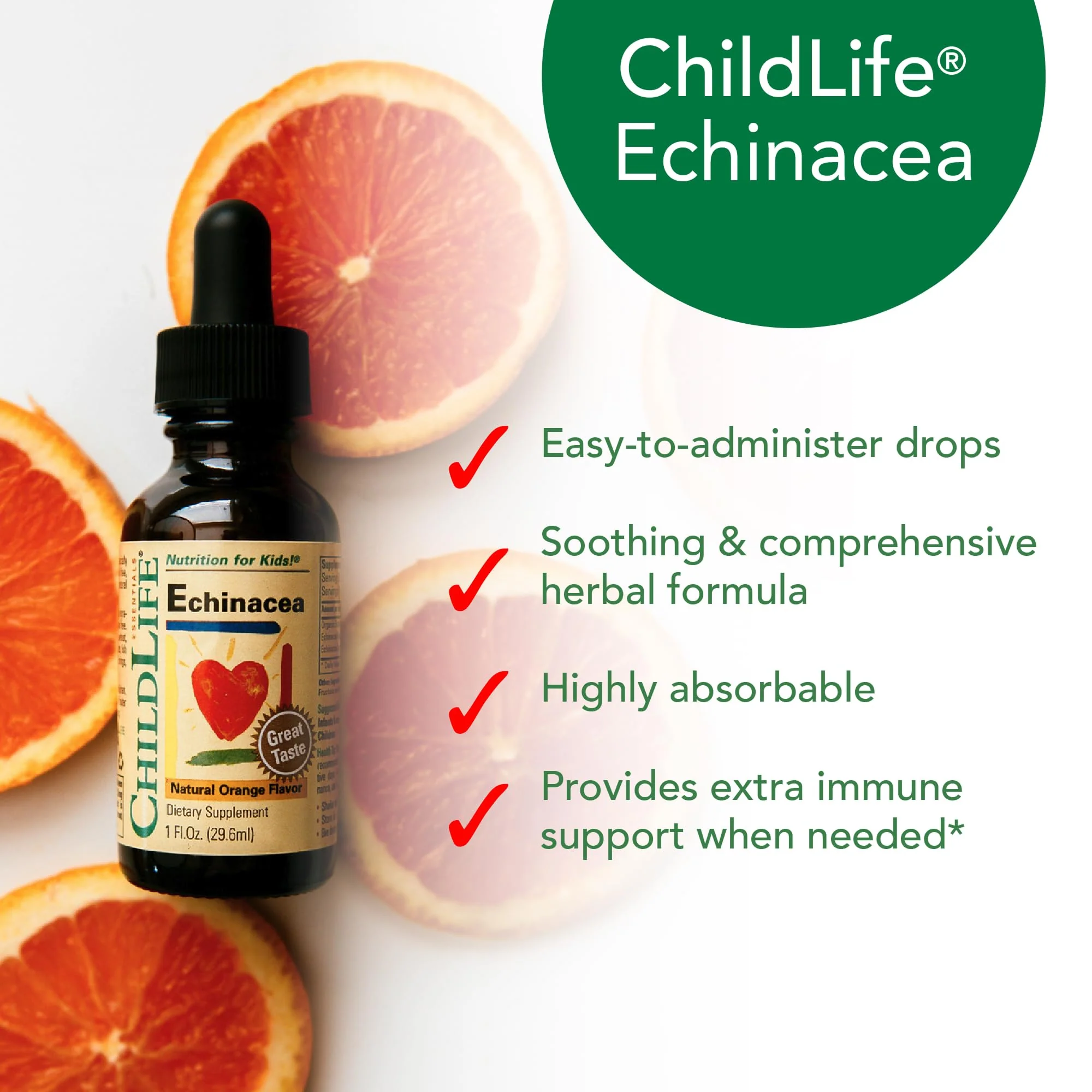 CHILDLIFE ESSENTIALS Echinacea for Kids - Kids Echinacea Drops, Liquid Tincture, Alcohol Free Supplement for Babies, Toddlers, Children - Natural Orange, 1 Fl Oz (Pack of 1) - Image 3