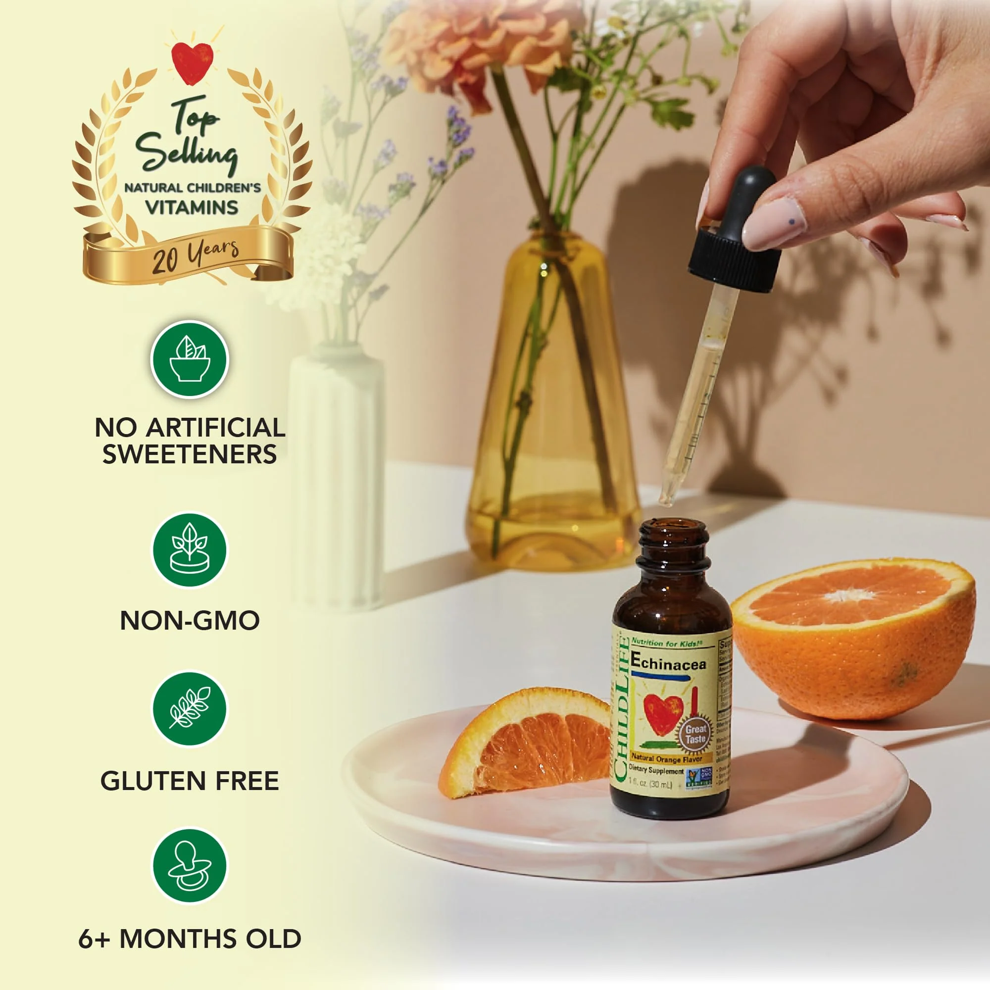 CHILDLIFE ESSENTIALS Echinacea for Kids - Kids Echinacea Drops, Liquid Tincture, Alcohol Free Supplement for Babies, Toddlers, Children - Natural Orange, 1 Fl Oz (Pack of 1) - Image 5