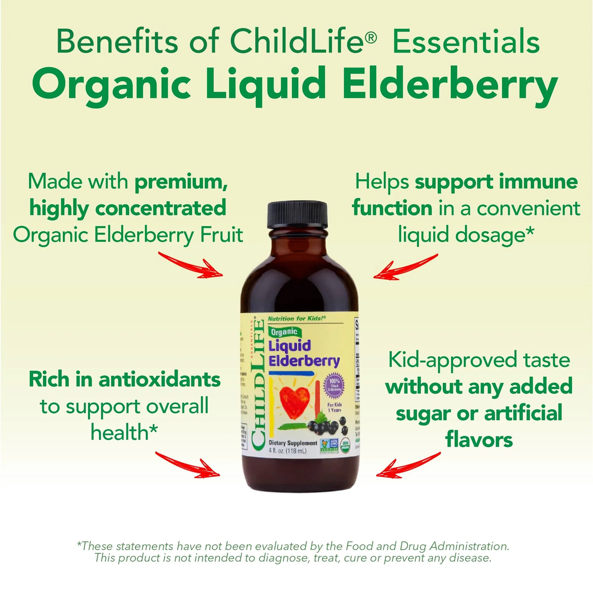 CHILDLIFE Essentials Organic Elderberry Syrup for Kids - Liquid Elderberry for Toddlers, Elderberry Extract Drops, Tincture for Babies, Toddlers, Children - 4 Fl Oz - Image 5