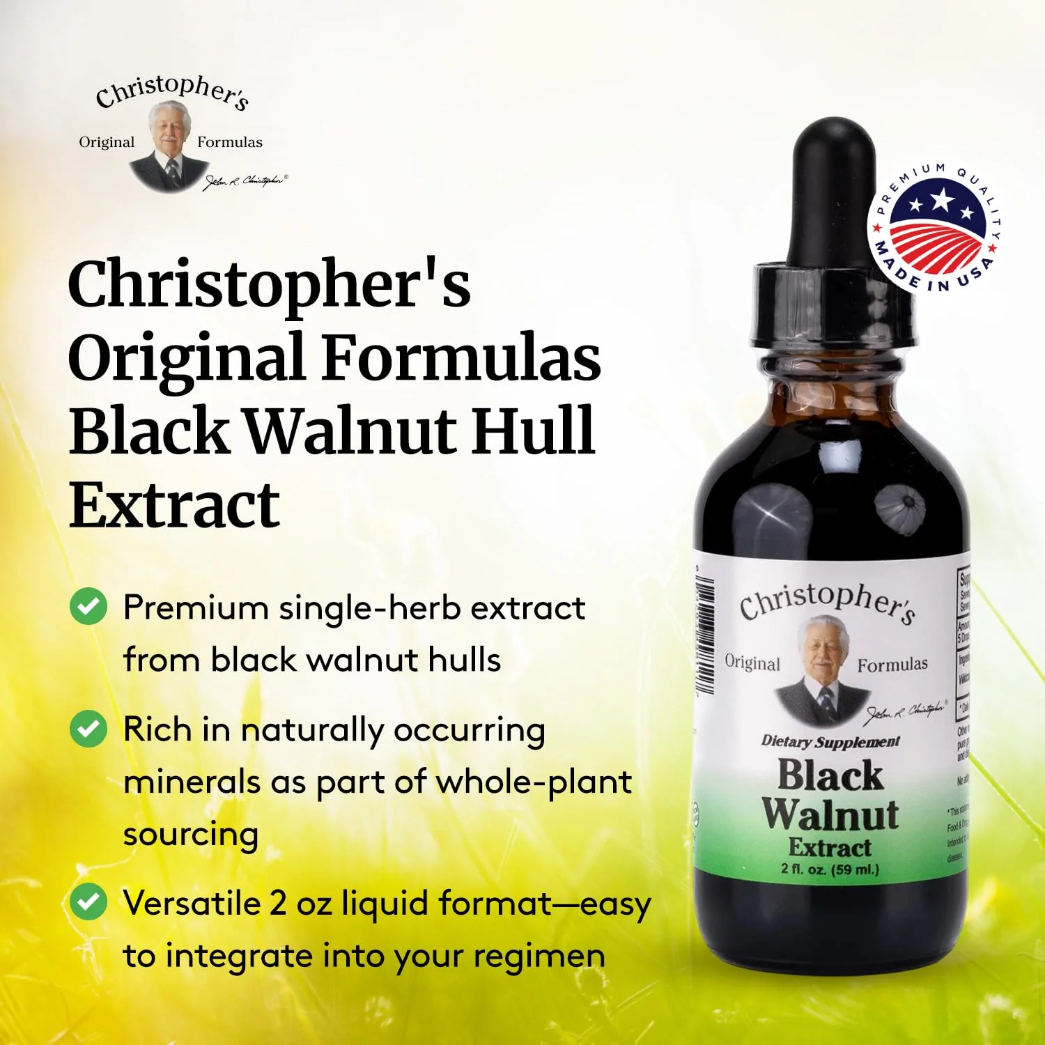 Christopher's Original Formulas Black Walnut Extract, Herbal Liquid Supplement, 2 oz - Image 2