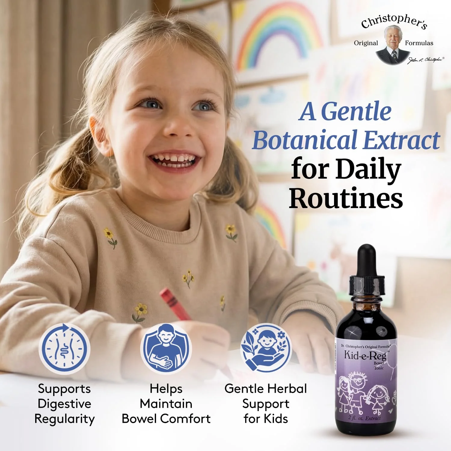 Christopher's Original Formulas Kid-e-Reg Bowel Tonic – Herbal Formula for Kids – Great Taste – 2 oz - Image 2