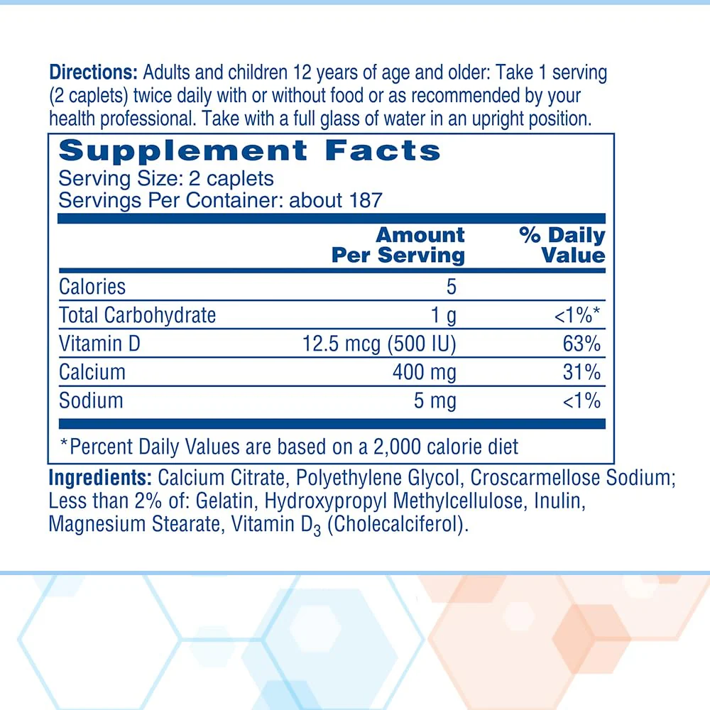 Citracal Petites- Calcium Citrate with Vitamin D3, Bone Health Support, Calcium Supplement for Ages 12+, 375 Count (Packaging May Vary) - Image 3