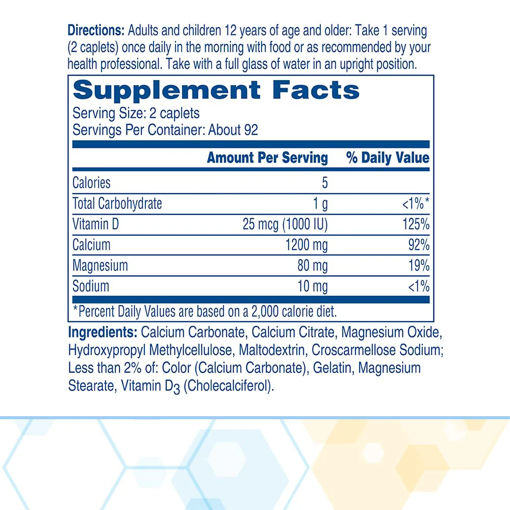 Citracal Slow Release- Calcium 1200 mg with Vitamin D3, Magnesium, Calcium Supplement, Bone Health Support, Take Once Daily Caplet, 185 Count - Image 3