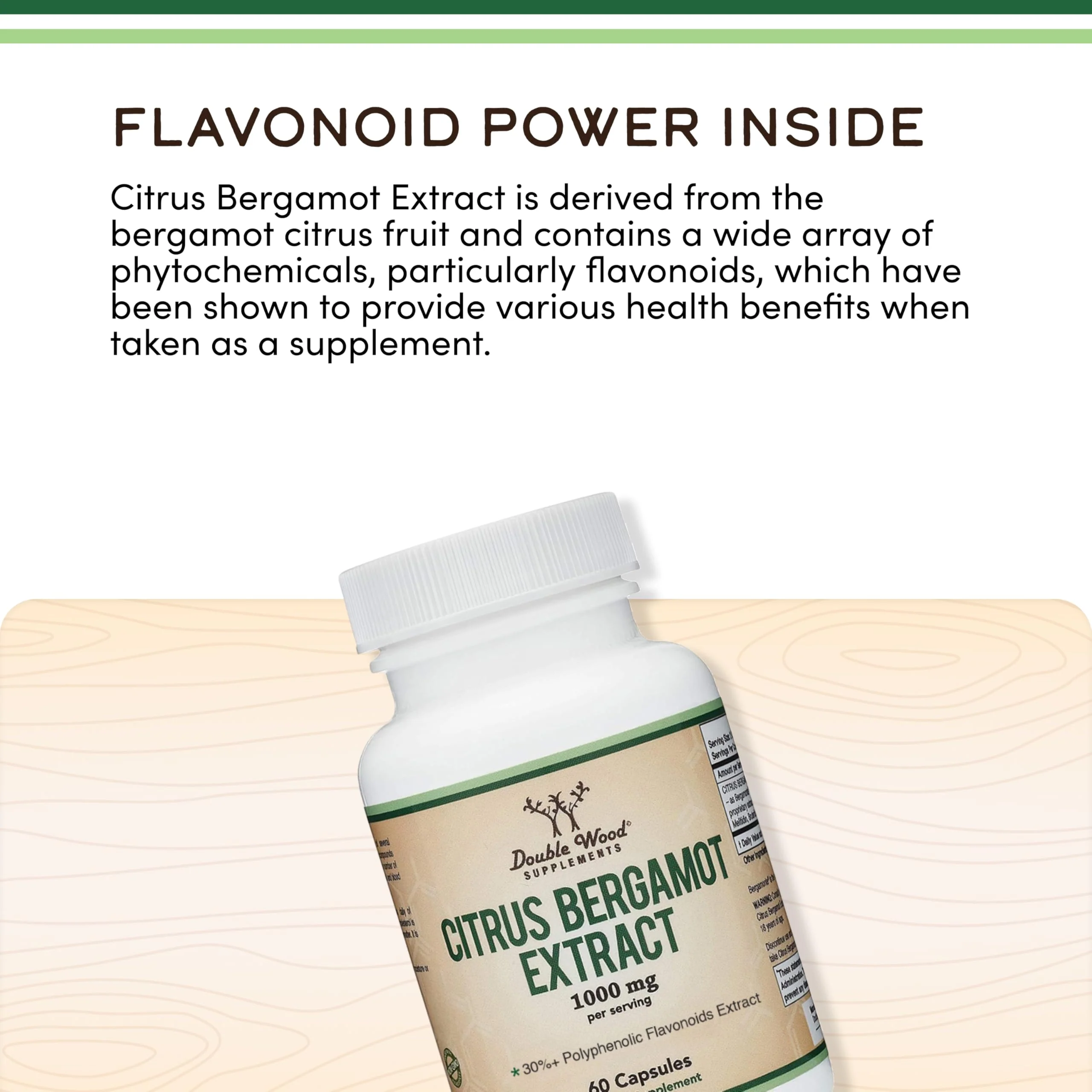 Citrus Bergamot Supplement, 1000mg, 60 Capsules - Supports Healthy Cholesterol & Triglyceride Levels - 1,000mg Servings (Bergamonte Standardization) by Double Wood - Image 5