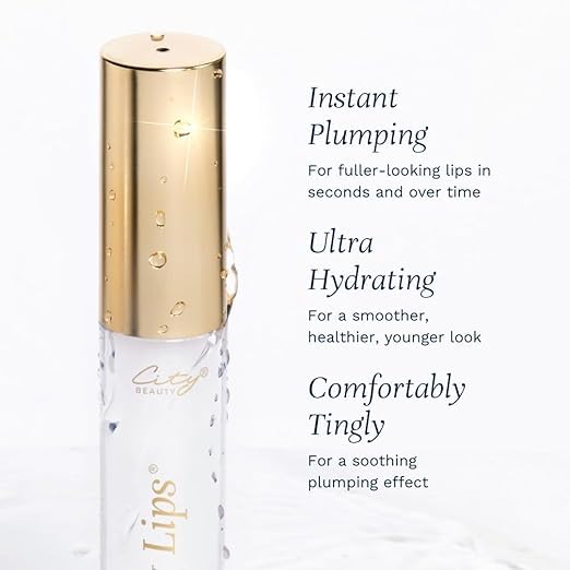 City Beauty City Lips Clear - Plumping Lip Gloss - Hydrate & Volumize - High Shine Lip Plumper - Hyaluronic Acid & Peptides Visibly Smooth Lip Wrinkles - Cruelty-Free (Clear, Pack of 1) - Image 6