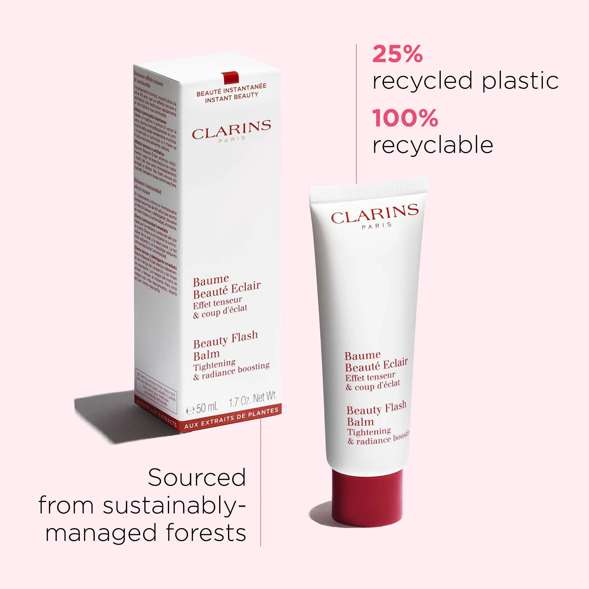 Clarins Beauty Flash Balm | 3-In-1 Hydrating 10-Minute Face Mask, Make-Up Primer, or Quick Pick Me Up Radiance Booster | Moisturizes, Brightens and Visibly Tightens | Non-Oily and Non-Comedogenic - Image 3