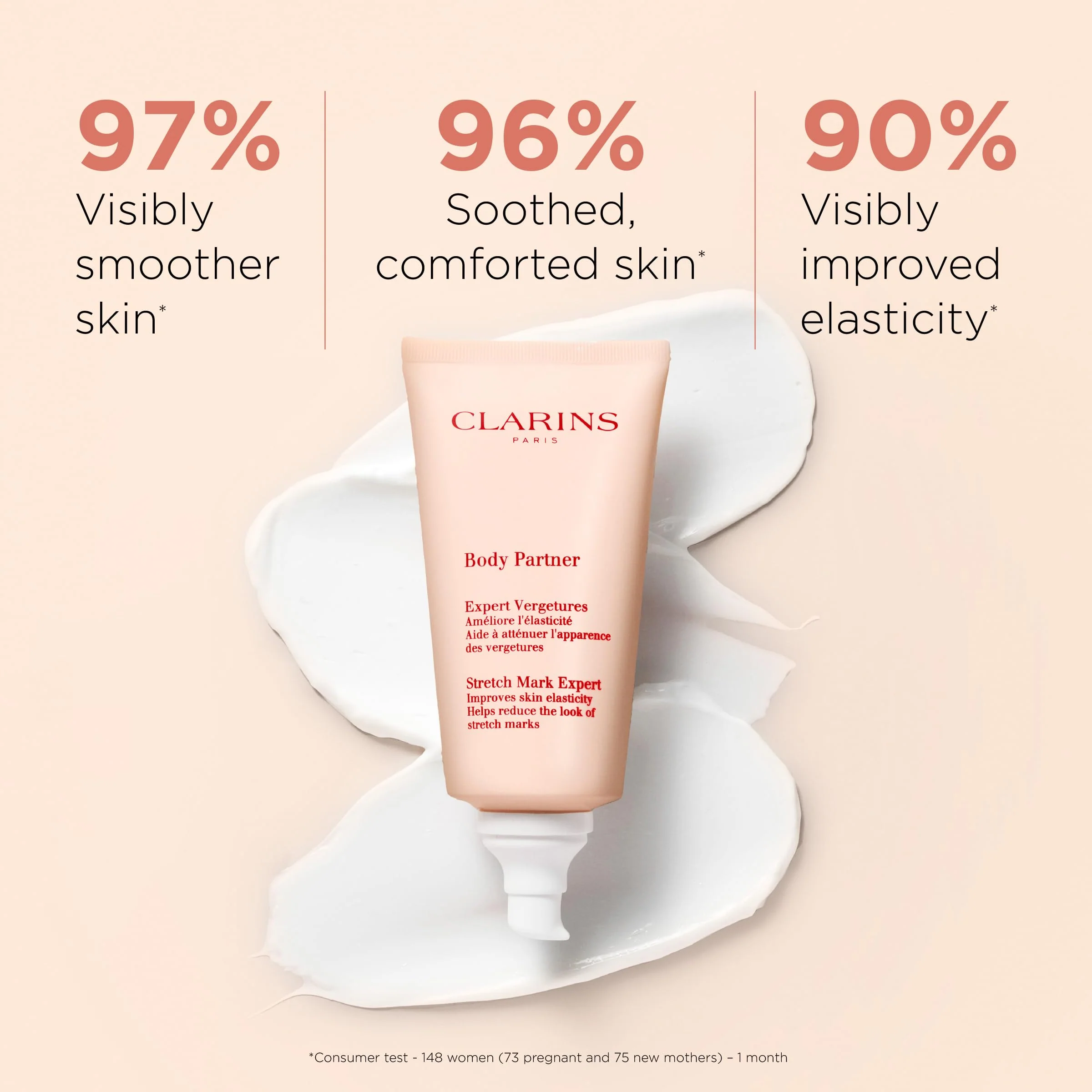 Clarins Body Partner Stretch Mark Expert | Award-Winning | Stretch Mark Cream For Pregnancy and Weight Fluctuations | Tested and Recommended By Pregnant Women | Fragrance Free | Minimal Ingredients - Image 8