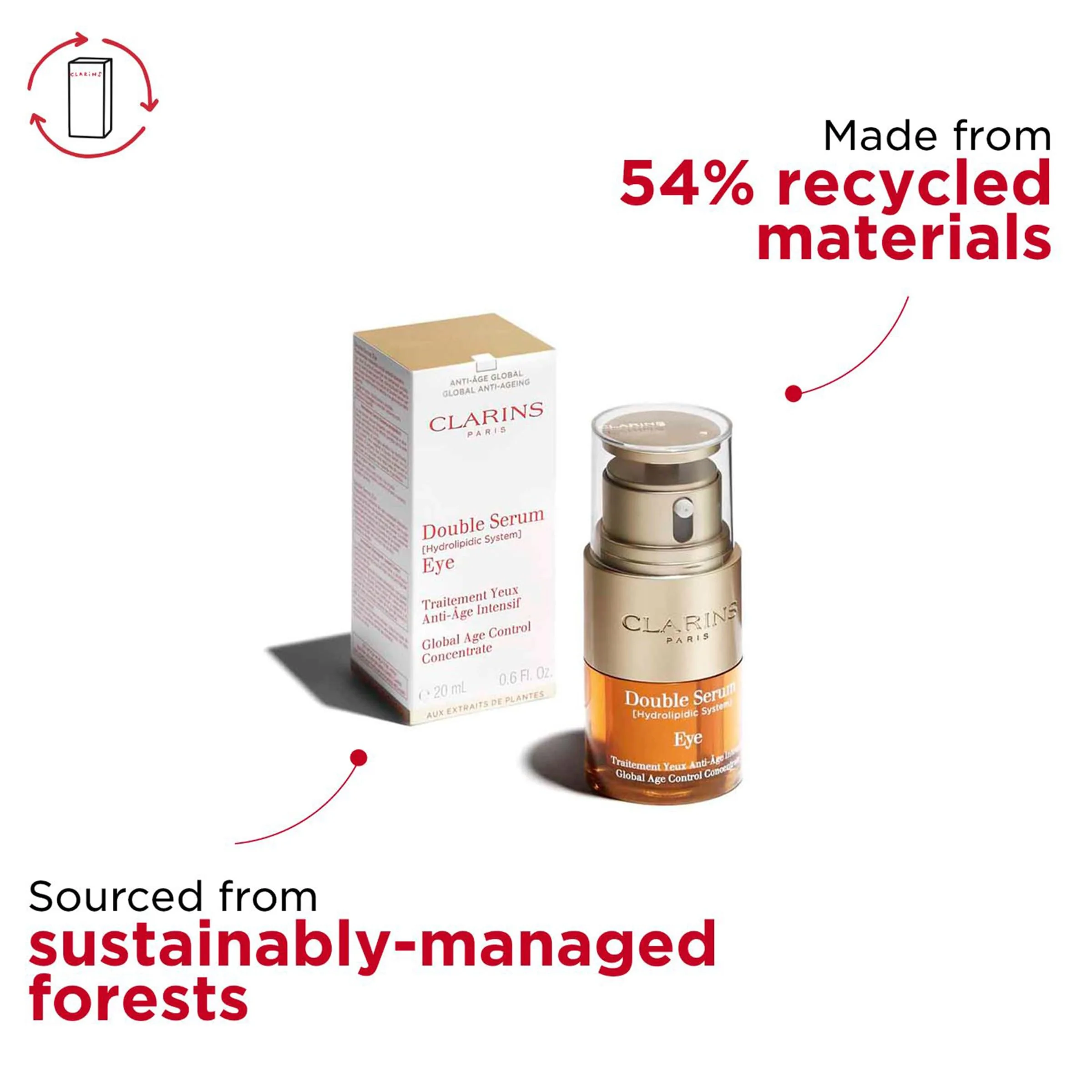 Clarins Double Serum Eye | Anti-Aging Eye Treatment | Visibly Smoothes, Firms, Hydrates and Revitalizes For More Youthful-Looking Eyes In Just 7 Days* | 13 Plant Extracts, Including Turmeric | 0.6 Oz - Image 3