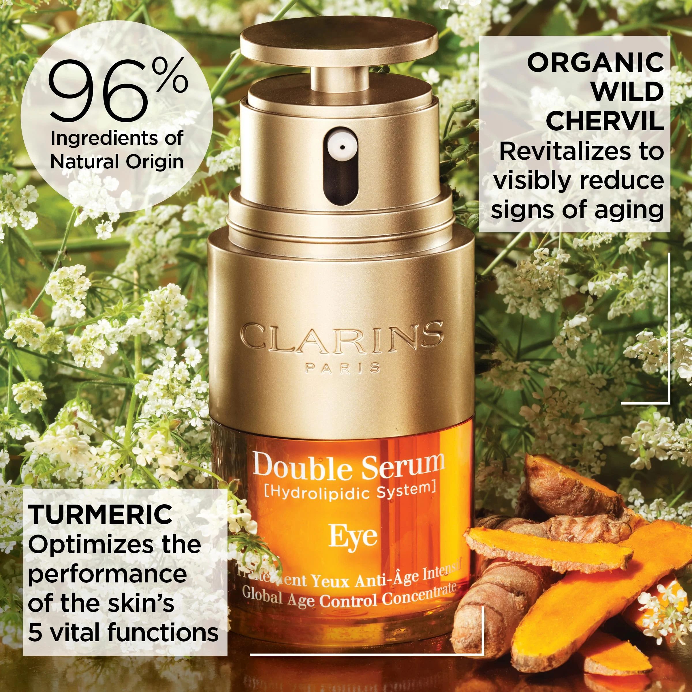 Clarins Double Serum Eye | Anti-Aging Eye Treatment | Visibly Smoothes, Firms, Hydrates and Revitalizes For More Youthful-Looking Eyes In Just 7 Days* | 13 Plant Extracts, Including Turmeric | 0.6 Oz - Image 6