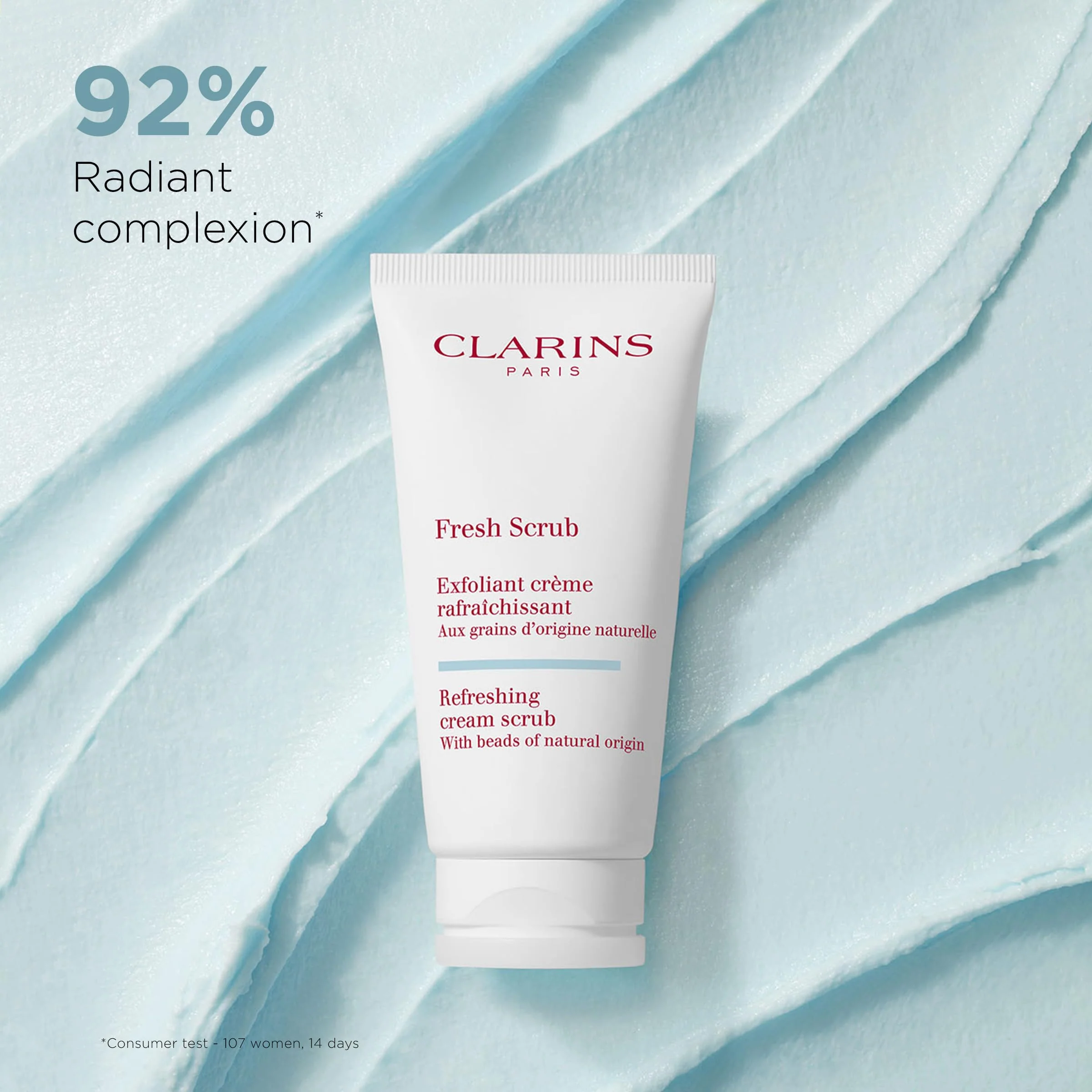 Clarins Fresh Scrub | Award-Winning | Refreshing, Cream-Gel Face Scrub With Natural Beads | Gently Exfoliates, Refreshes and Hydrates | Paraben-Free | SLS -Free | Mineral Oil Free | All Skin Types - Image 8