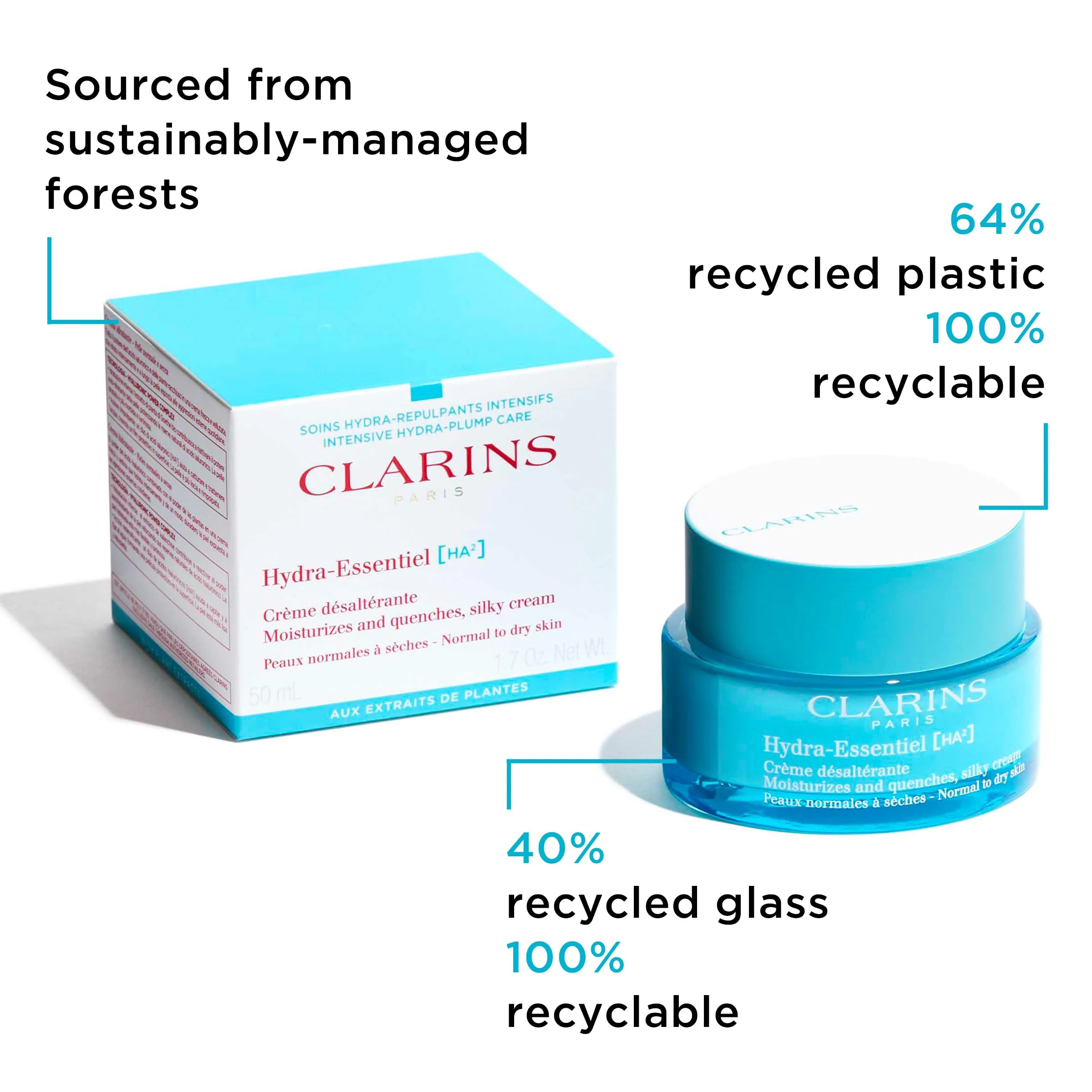 Clarins Hydra-Essentiel Silky Cream|Intensely Hydrating Moisturizer|60 Seconds to Plumper Skin*|Nourishes, Comforts and Softens|Double Dose Hyaluronic Acid|Normal-Dry Skin|1.7 Ounces - Image 4