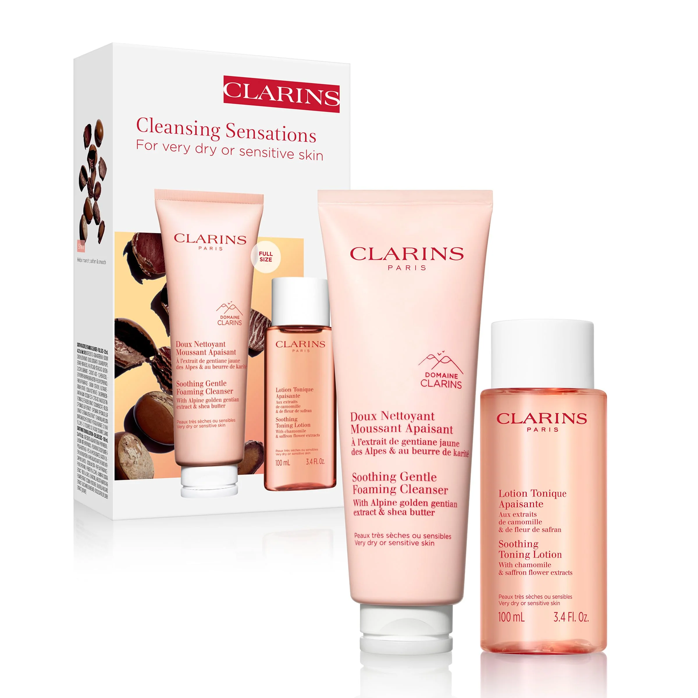 Clarins NEW Soothing Gentle Foaming Face Cleanser | Cleanses, Soothes, and Comforts | Contains Nourishing Shea Butter | Soap-Free| SLS-Free| Very Dry or Sensitive Skin Types