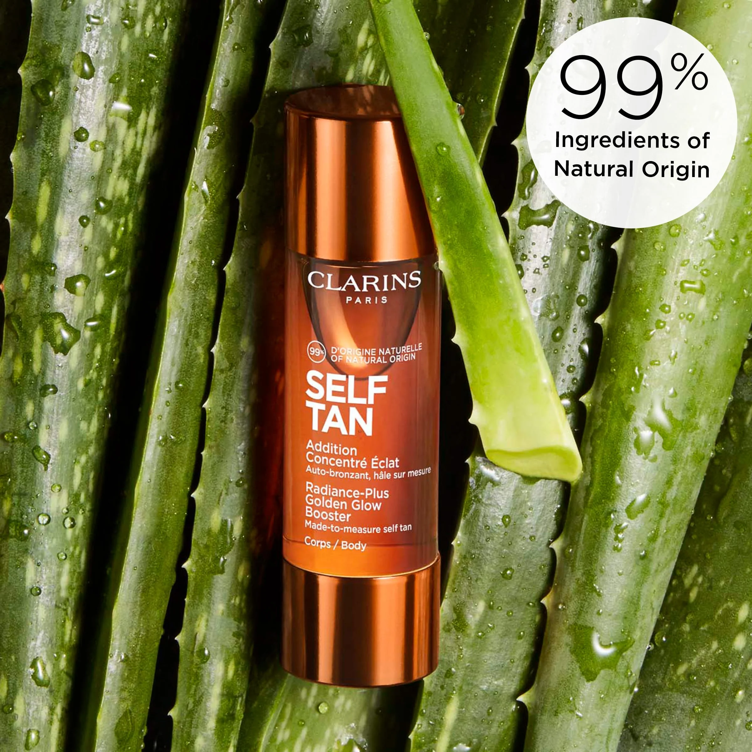 Clarins Self Tanning Body Booster | Self Tanning Drops For Body To Mix With Moisturizer | Natural, Long-Lasting, Streak-Free, Buildable Tan | Hydrates | Non-Staining | 99% Natural Ingredients | 1 Oz - Image 4