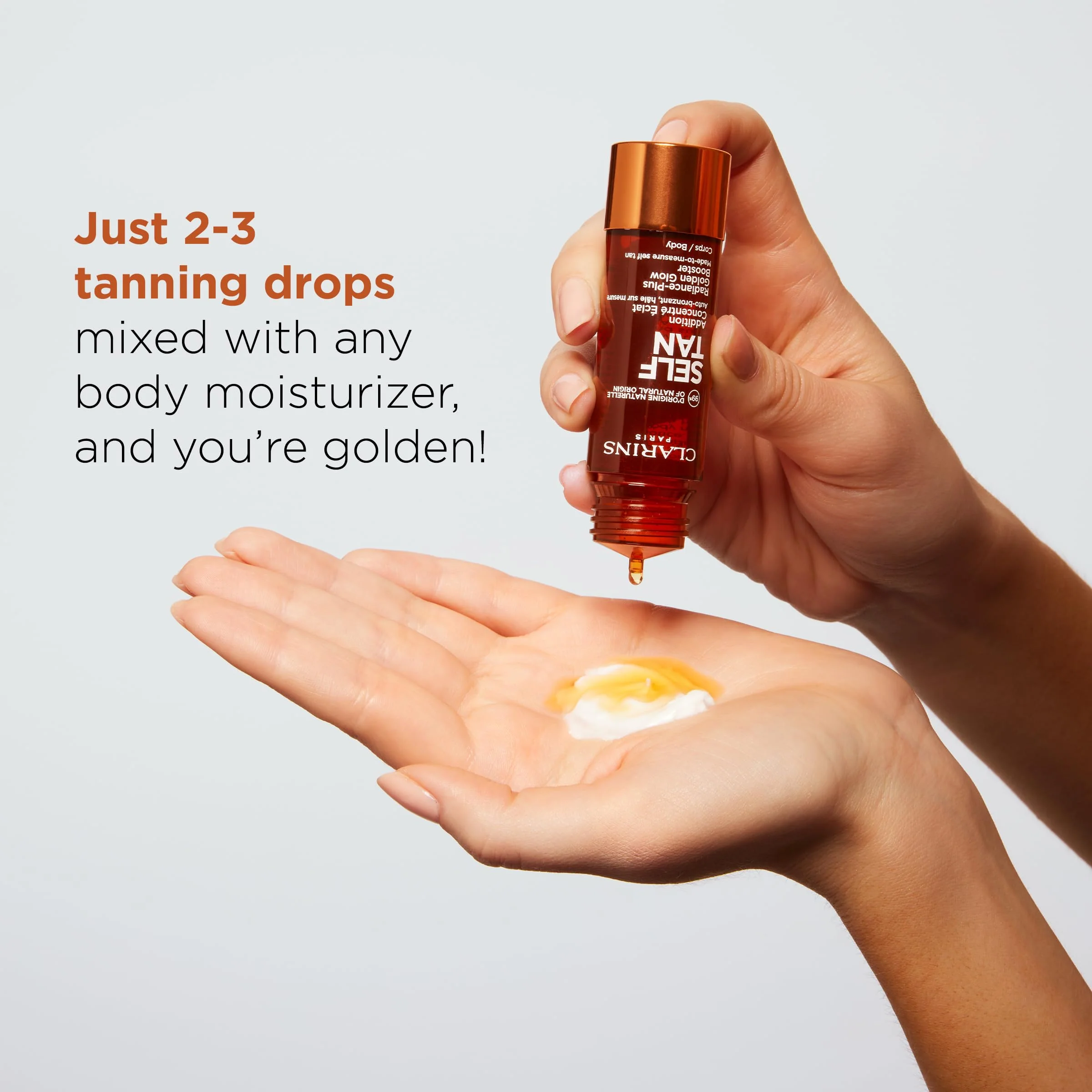 Clarins Self Tanning Body Booster | Self Tanning Drops For Body To Mix With Moisturizer | Natural, Long-Lasting, Streak-Free, Buildable Tan | Hydrates | Non-Staining | 99% Natural Ingredients | 1 Oz - Image 5