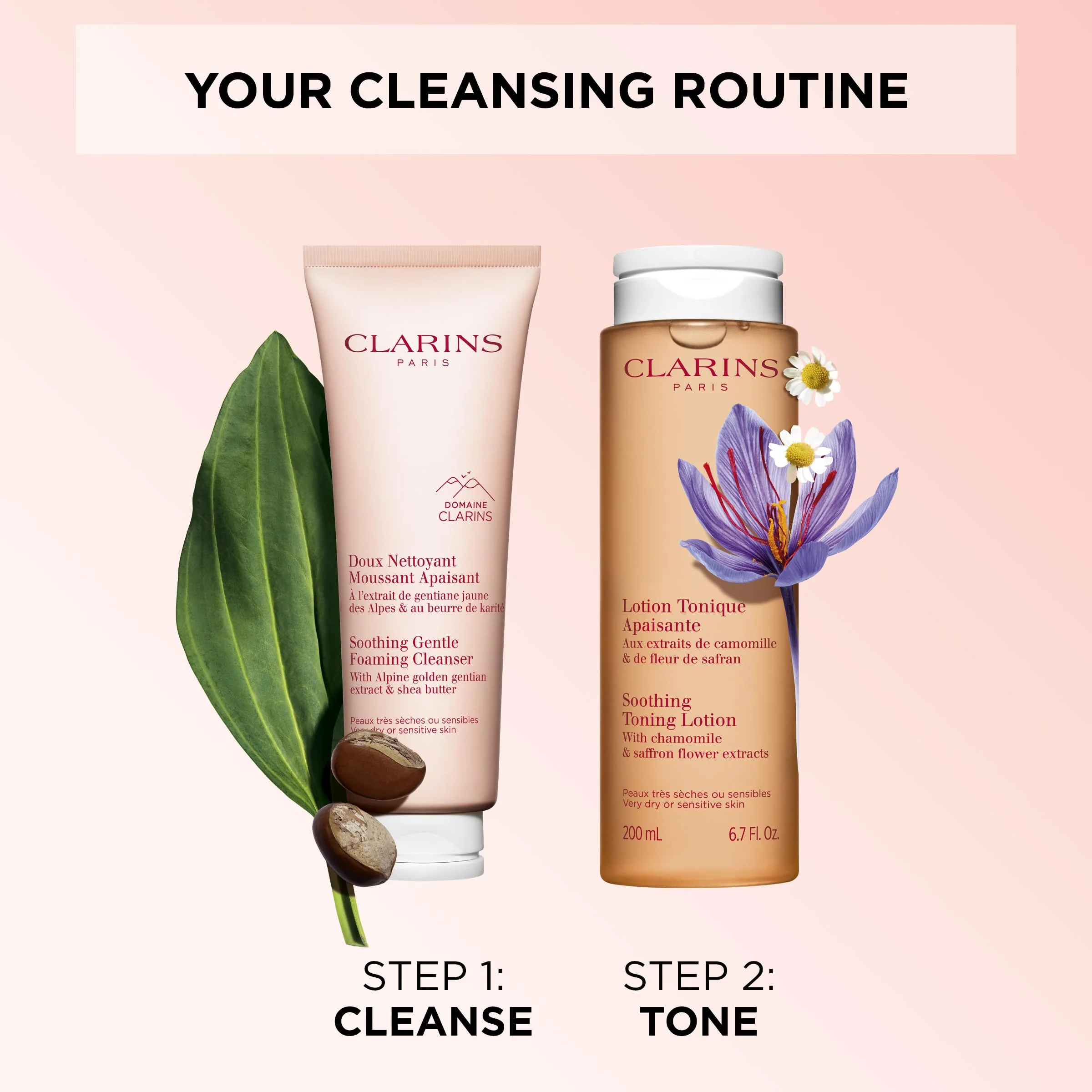 Clarins Soothing Gentle Foaming Face Cleanser | Cleanses, Soothes, and Comforts | Contains Nourishing Shea Butter | Soap-Free| SLS-Free| Very Dry or Sensitive Skin Types | 4.2 Ounces (Pack of 1) - Image 4