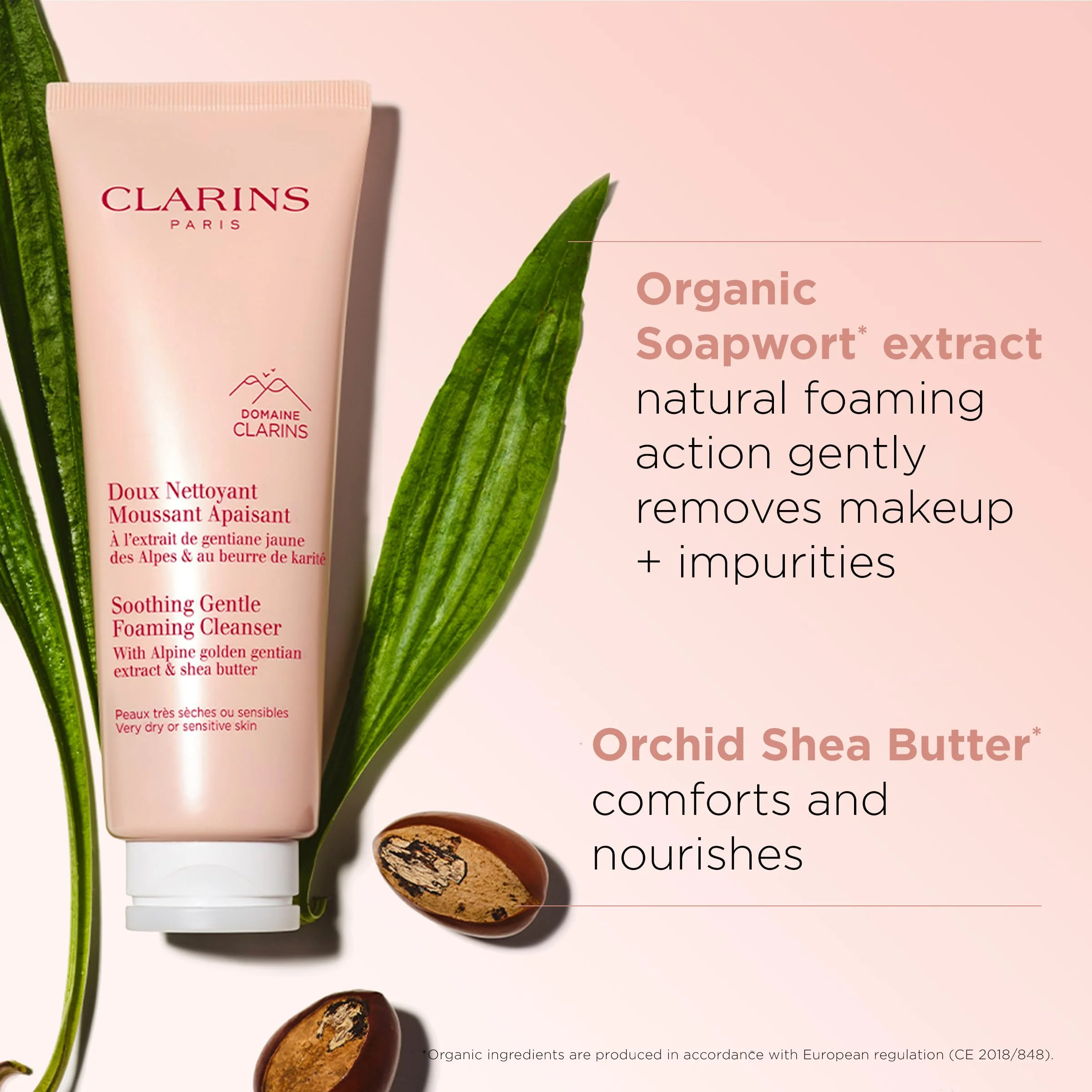 Clarins Soothing Gentle Foaming Face Cleanser | Cleanses, Soothes, and Comforts | Contains Nourishing Shea Butter | Soap-Free| SLS-Free| Very Dry or Sensitive Skin Types | 4.2 Ounces (Pack of 1) - Image 9