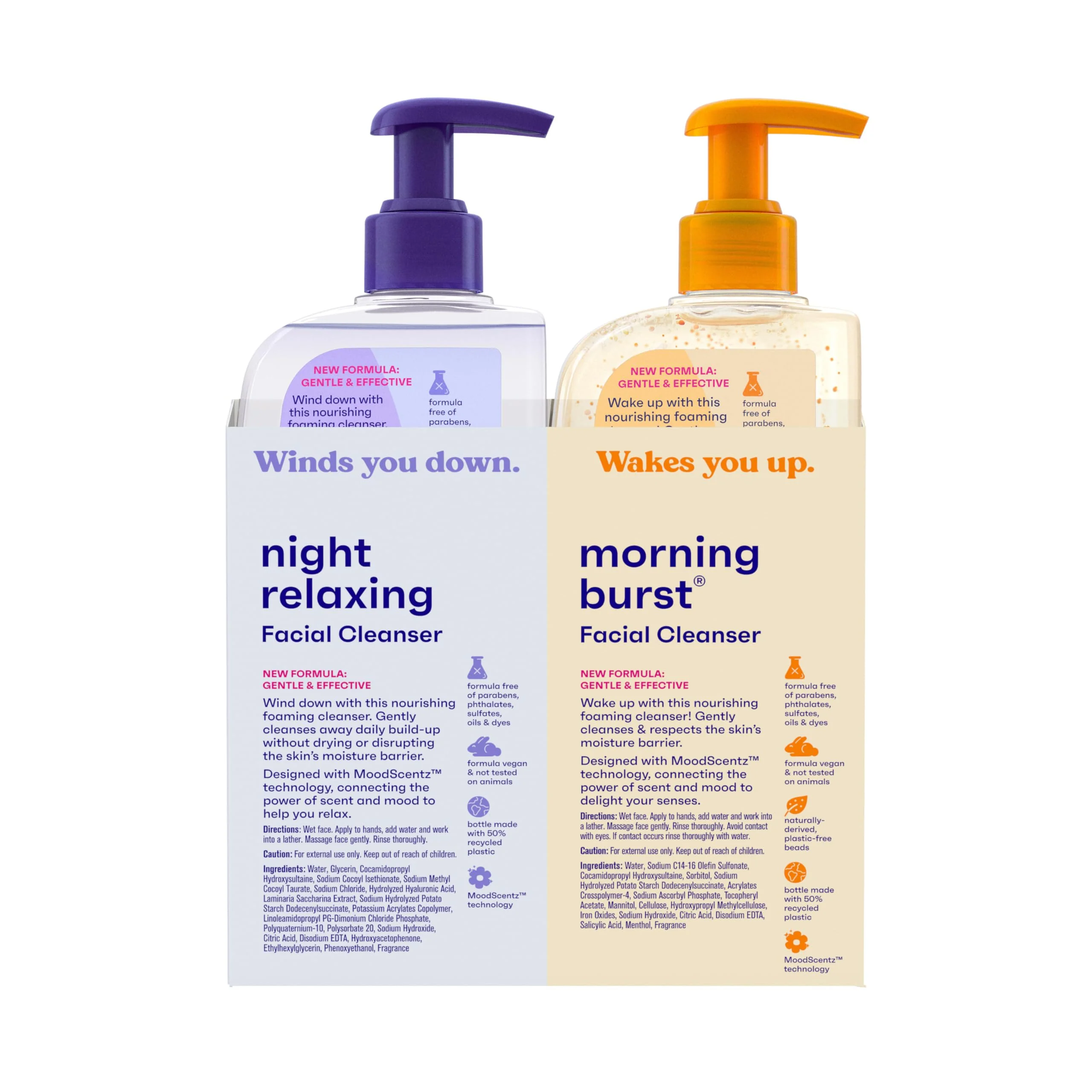 Clean & Clear 2-Pack Oil-Free Facial Cleansers with Citrus Scent, Morning Burst and Night Relaxing, 16 oz - Image 2