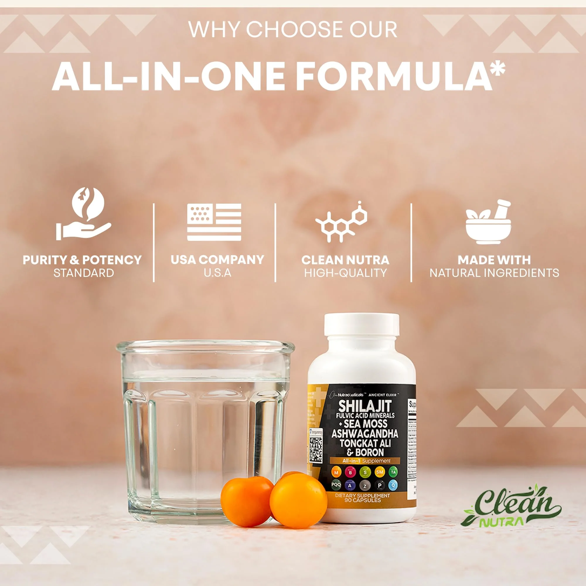 Clean Nutraceuticals Shilajit Supplement for Men with Sea Moss, Tongkat Ali, Ashwagandha, Boron, Zinc, CoQ10, PQQ - Fulvic Acid Capsules - Energy Support - 90 Count - Resin, Gummy & Powder Alternative - Image 3