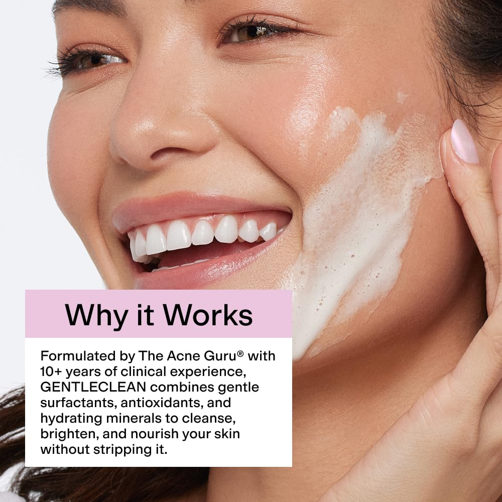 CLEARSTEM - GENTLECLEAN Vitamin C Infused Calming Wash - Facial Cleanser, Makeup Remover - Goldenseal + Green Tea - Facial Skin Care Products - Gluten Free, Cruelty Free - 6 fl oz / 207ml - Image 3