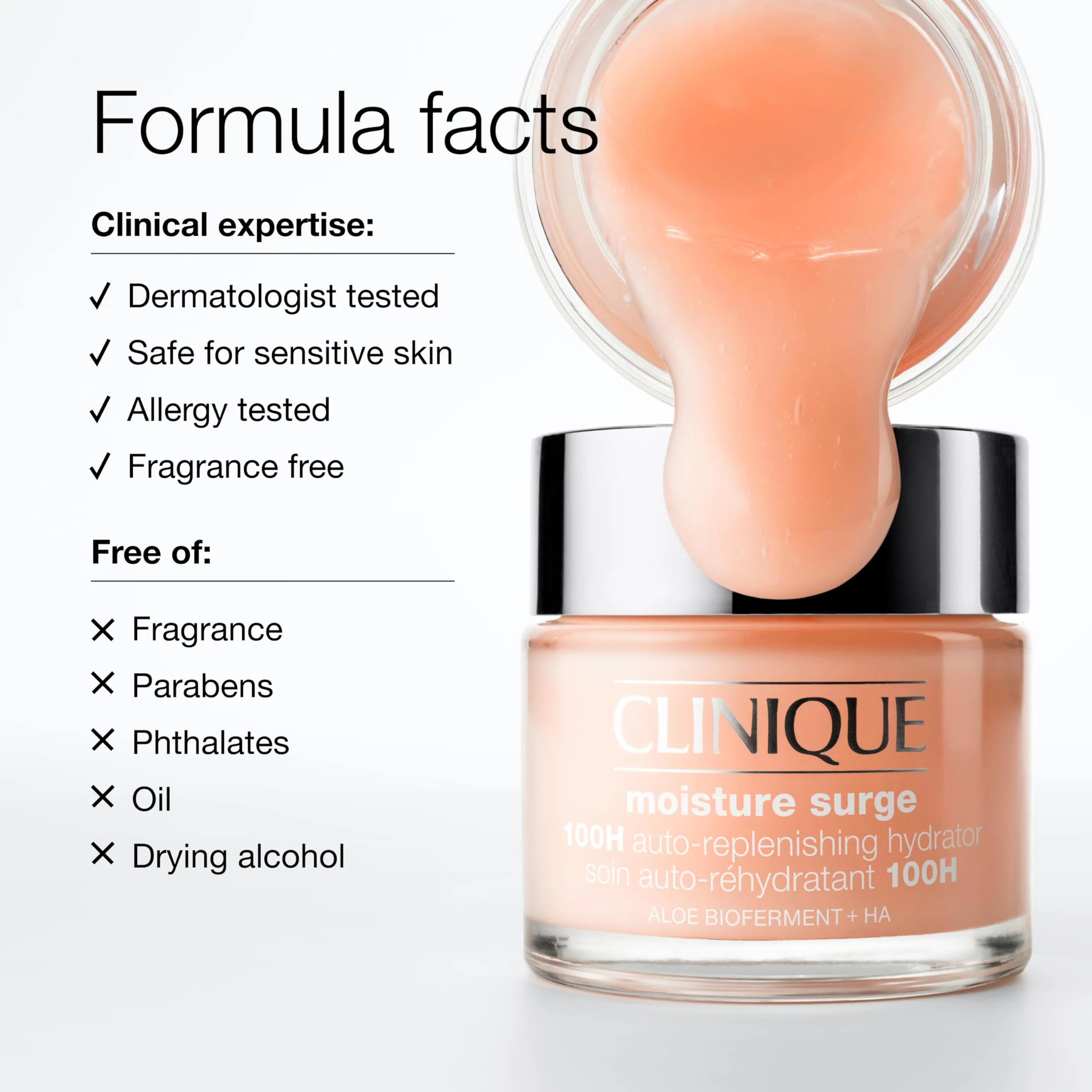 Clinique Moisture Surge 100H Auto-Replenishing Hydrator Oil Free Face Moisturizer | With Hyaluronic Acid, Aloe Bioferment and Vitamins C + E | For All Skin Types | Hydrating + Moisturizing, 4.2 Fl Oz - Image 8
