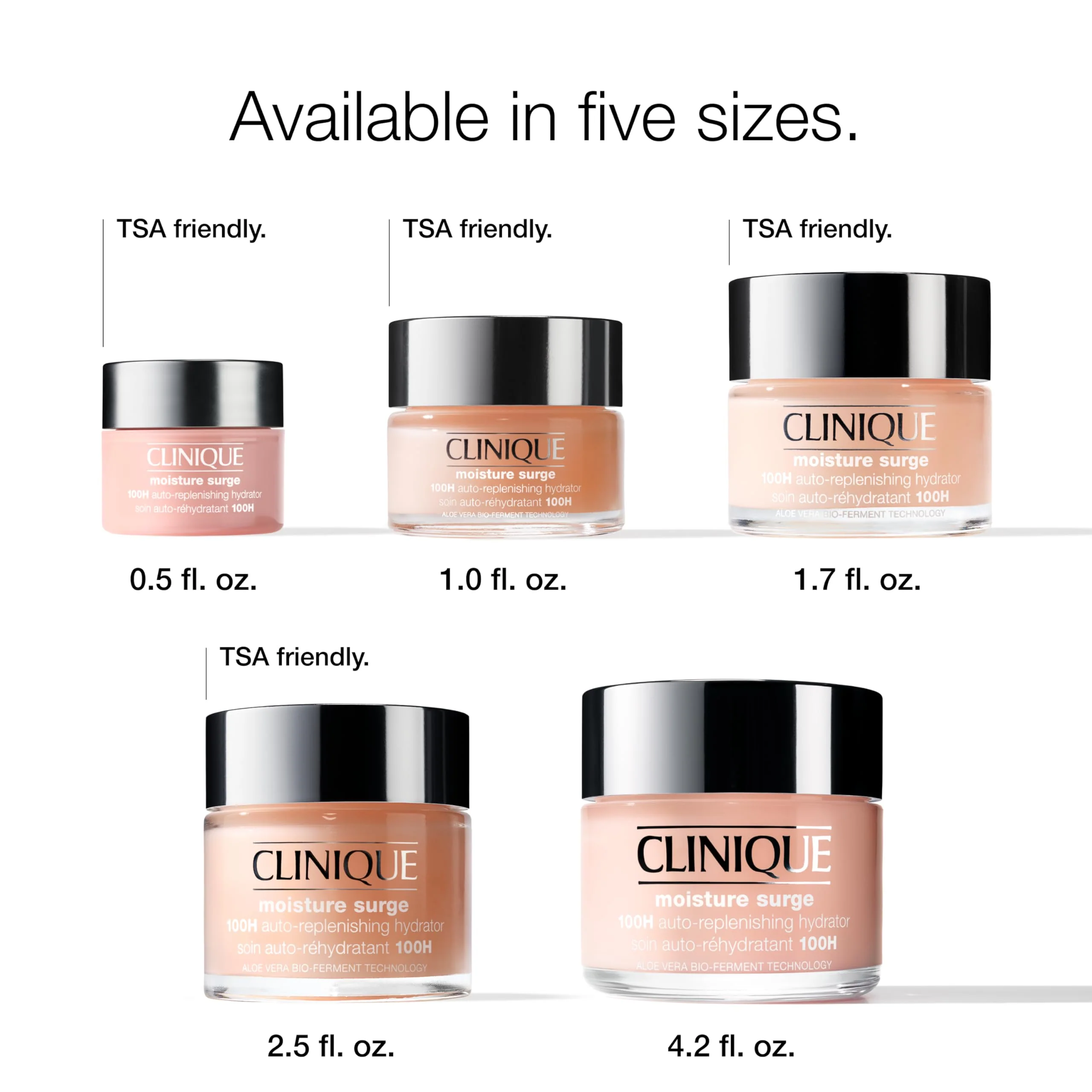 Clinique Moisture Surge 100H Auto-Replenishing Hydrator Oil Free Face Moisturizer | With Hyaluronic Acid, Aloe Bioferment and Vitamins C + E | Hydrating + Moisturizing, Mini Travel Size, 0.5 Fl Oz - Image 7