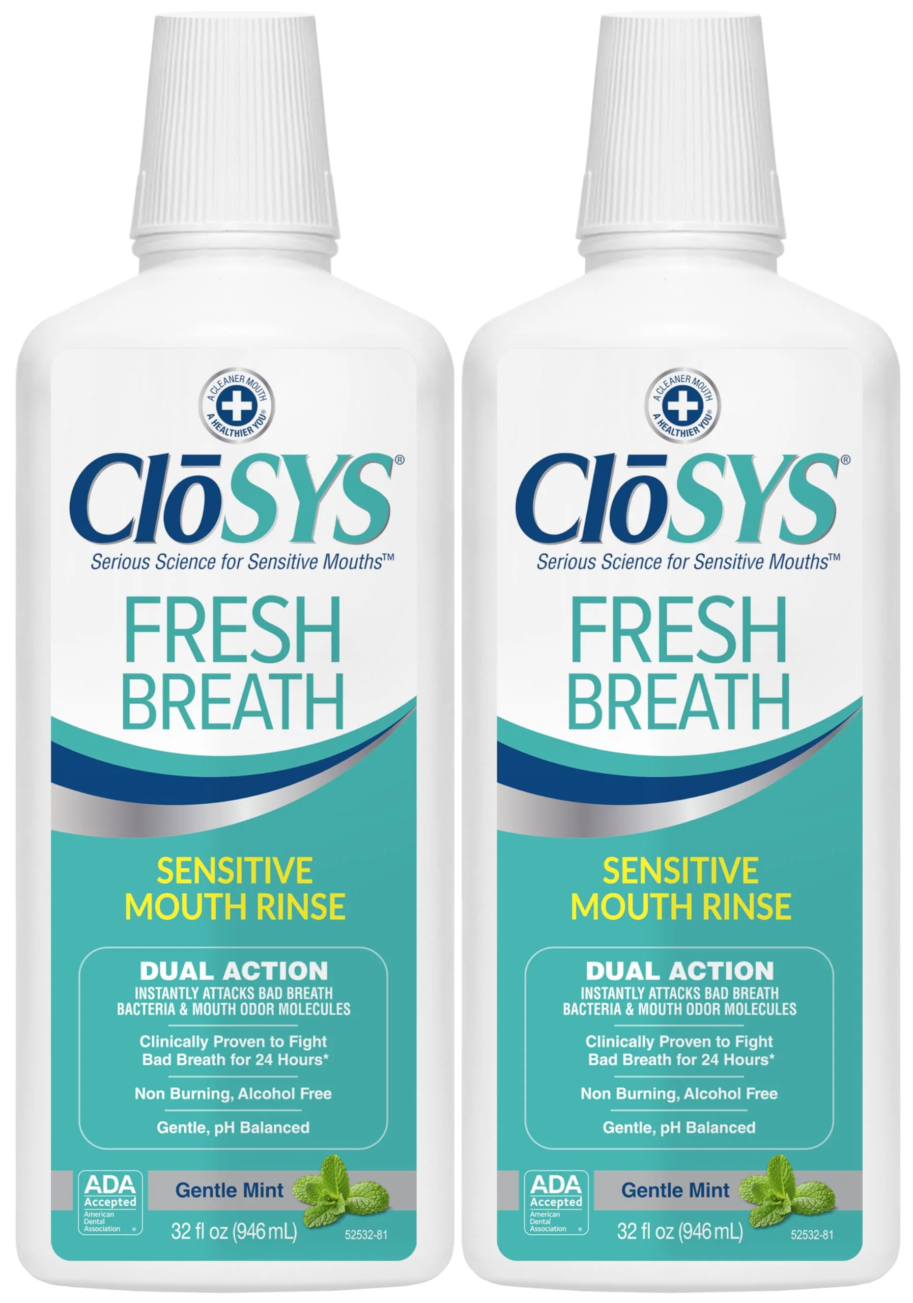CloSYS Mouthwash, 32 Ounce, 2 Count, Fresh Breath Mouthwash, Gentle Mint, Alcohol Free, Dye Free, pH Balanced Mouth Wash, Helps Soothe Entire Mouth, Fights Bad Breath - Image 6