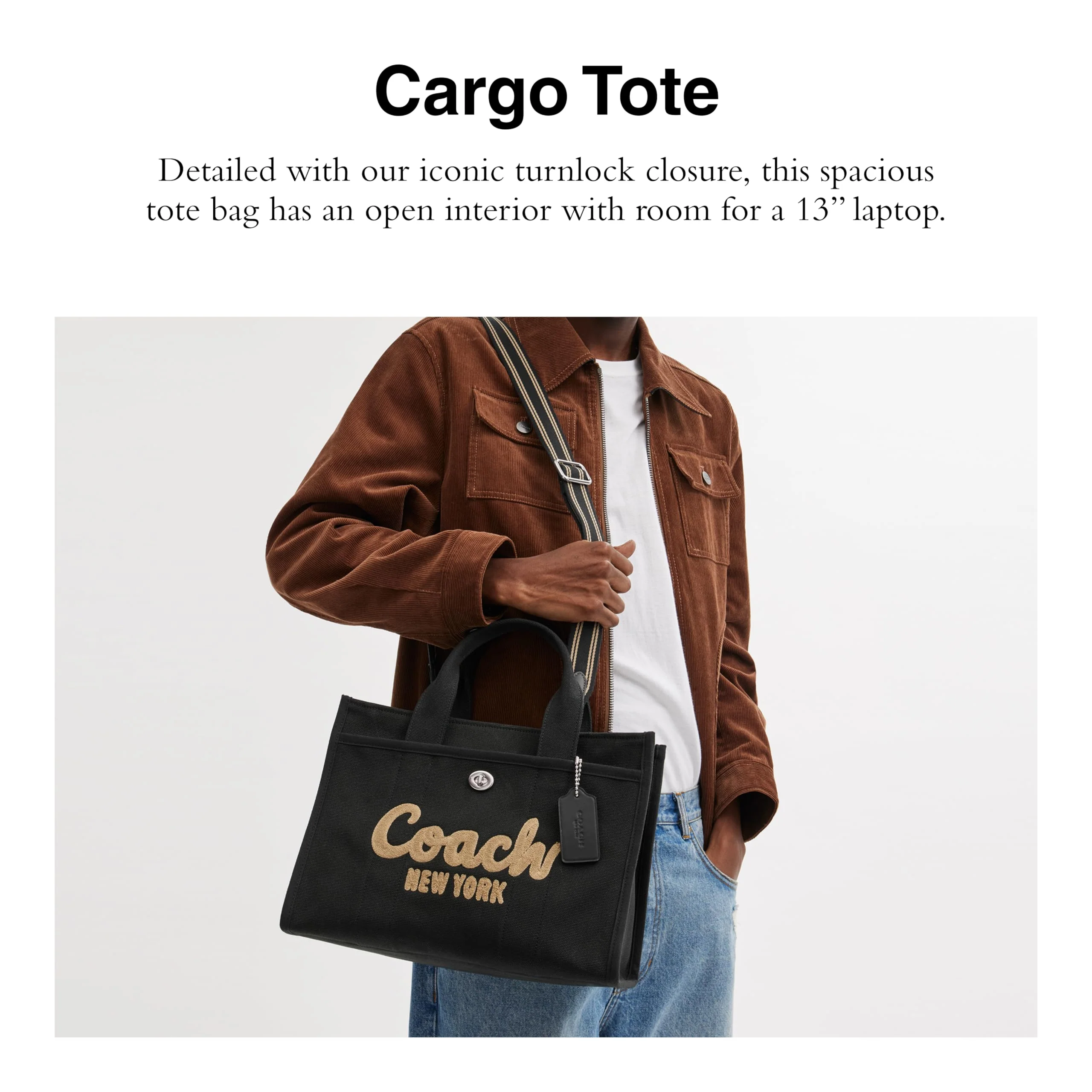 COACH Cargo Tote Black One Size - Image 5