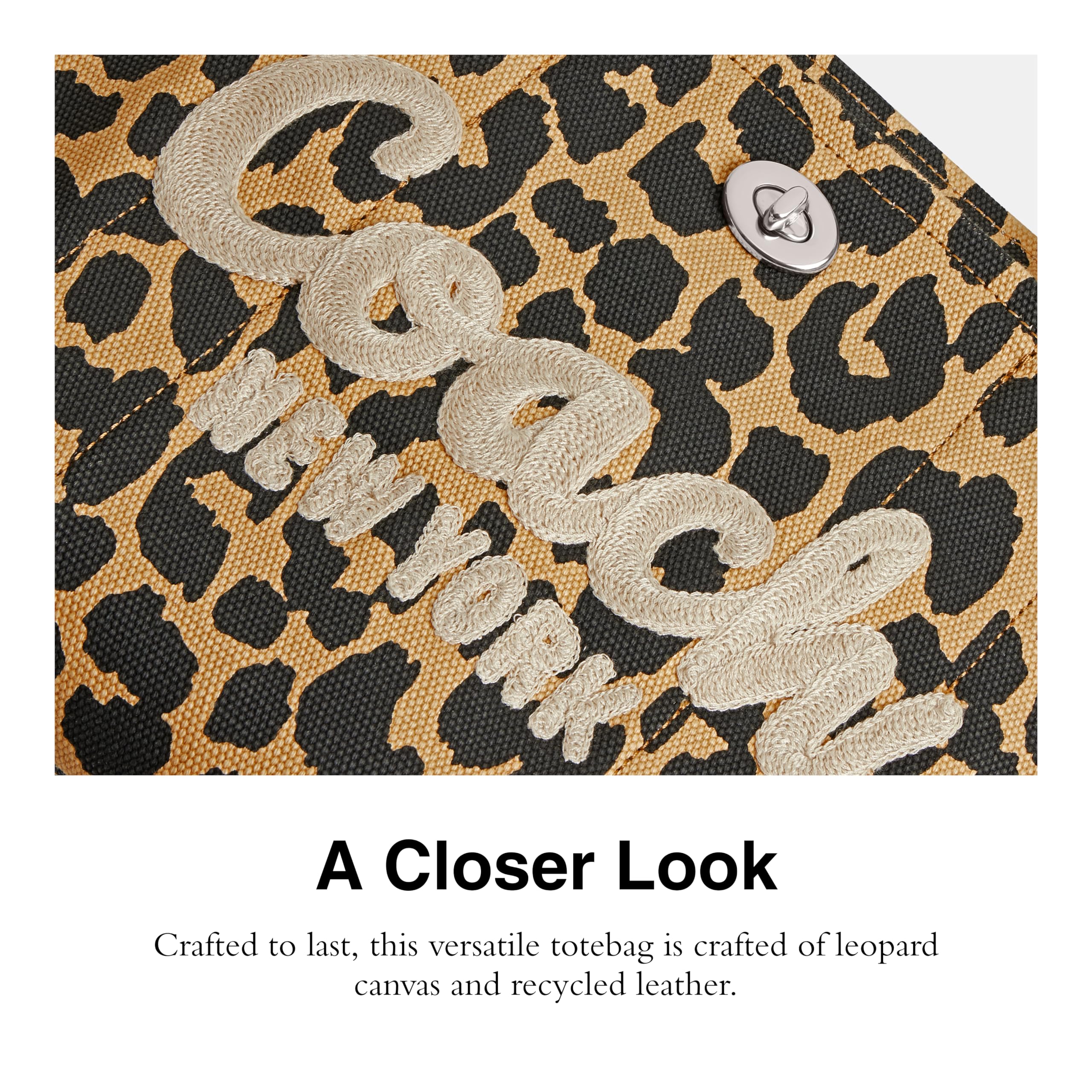 Coach Cargo Tote with Leopard Print Leopard One Size - Image 3