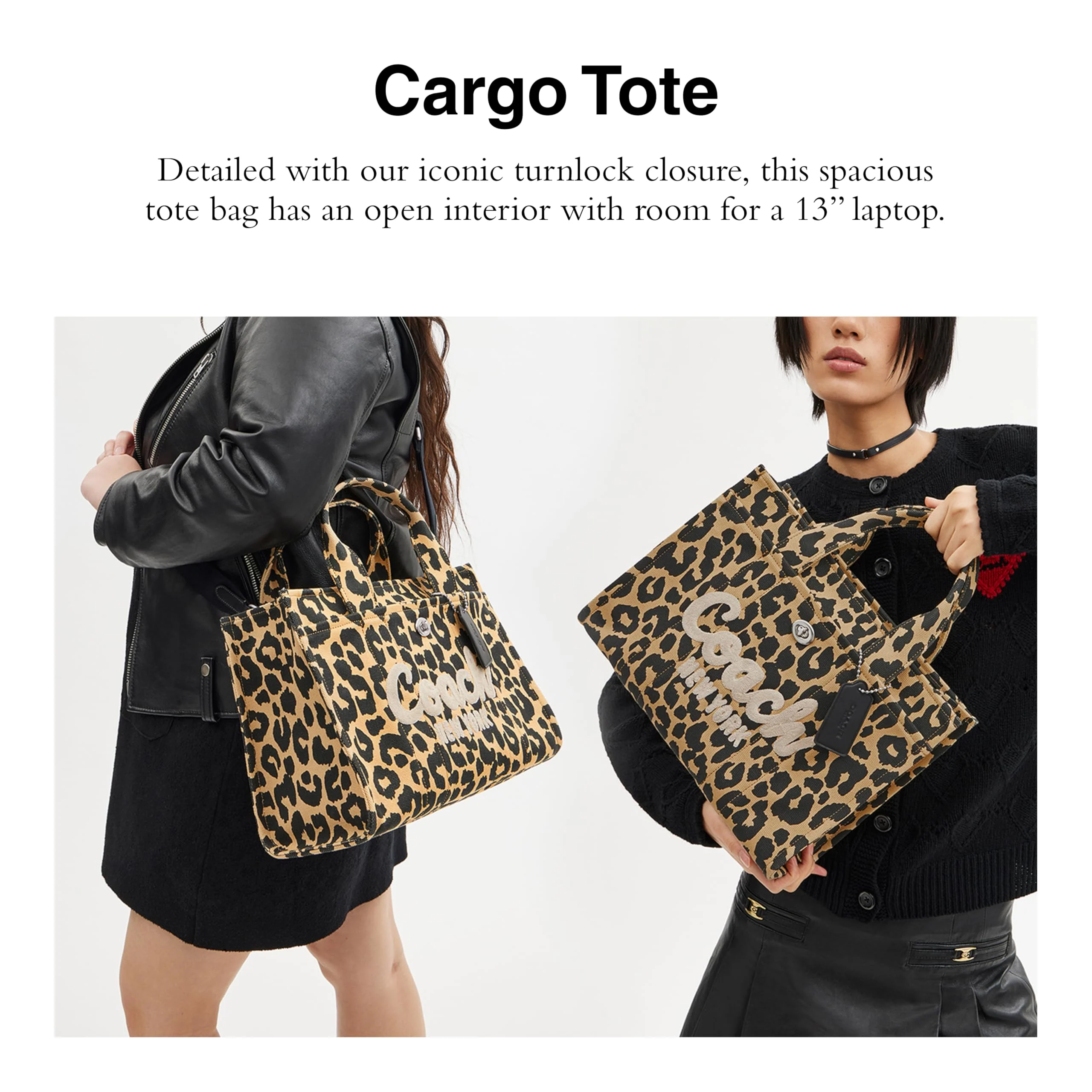 Coach Cargo Tote with Leopard Print Leopard One Size - Image 5