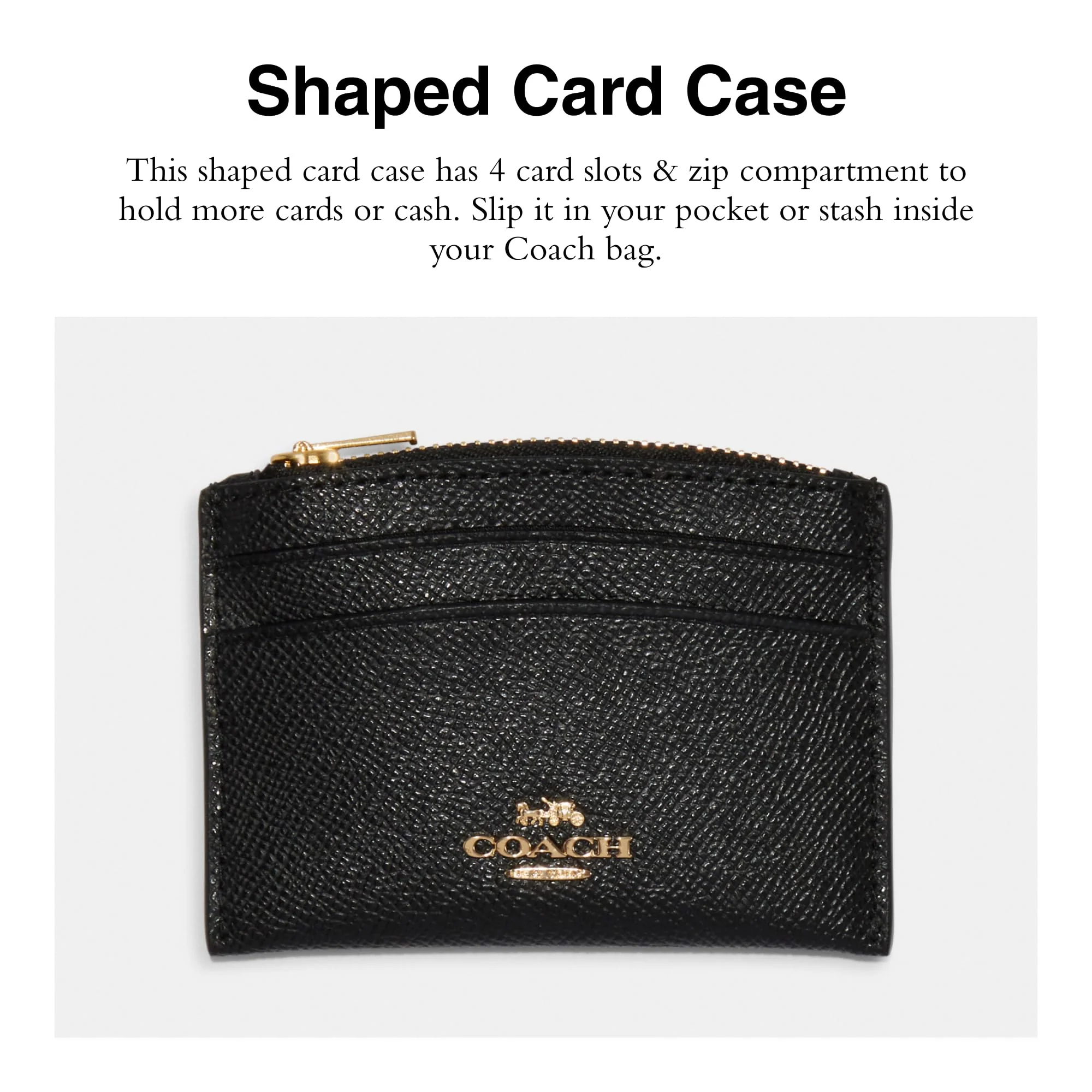 COACH Crossgrain Leather Shaped Card Case - Image 5