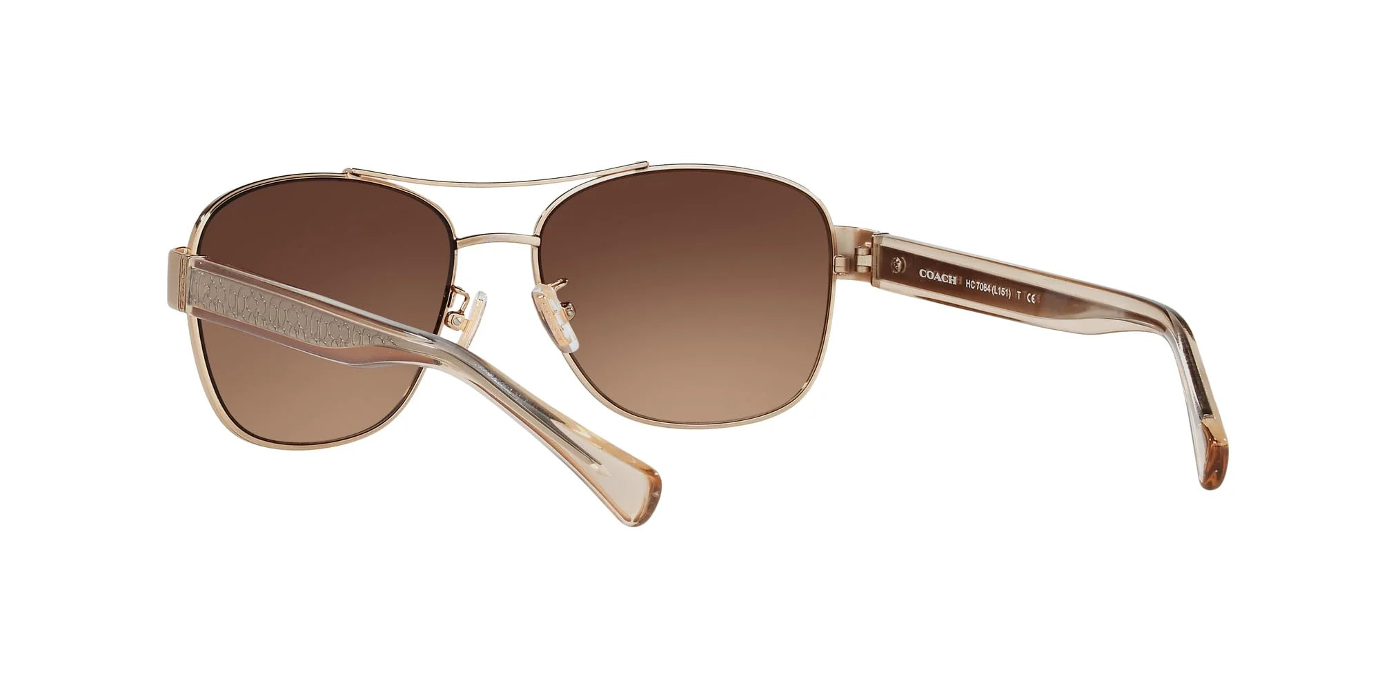 Coach HC7064 Sunglasses, Light Gold/Brown Gradient, 56 mm - Image 4