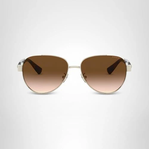 COACH HC7111 Sunglasses, Light Gold/Brown Gradient, 57 mm - Image 2