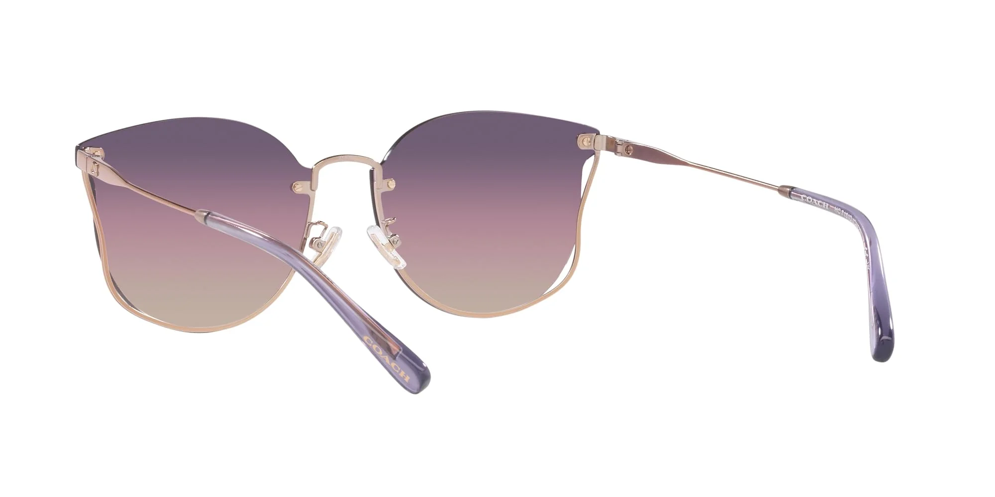 Coach HC7151D Sunglasses, Shiny Rose Gold/Transparent Purple, 63 mm - Image 3