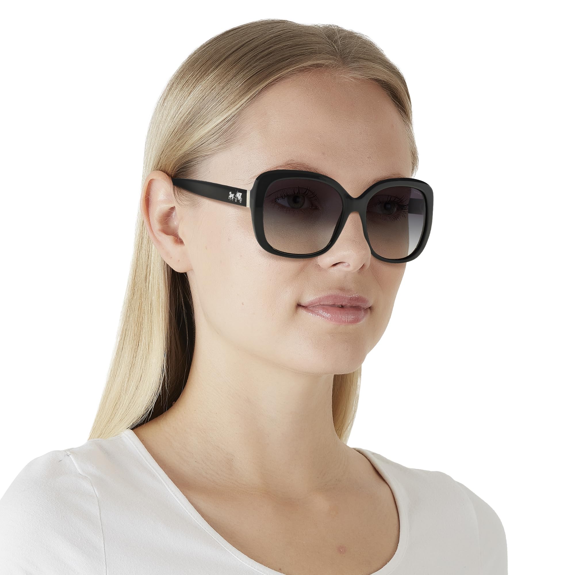 Coach HC8158 Sunglasses, Black/Grey Gradient, 58 mm - Image 3