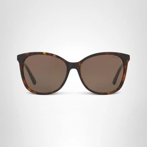 Coach HC8271U Universal Fit Sunglasses, Dark Tortoise/Dark Brown, 57 mm - Image 2