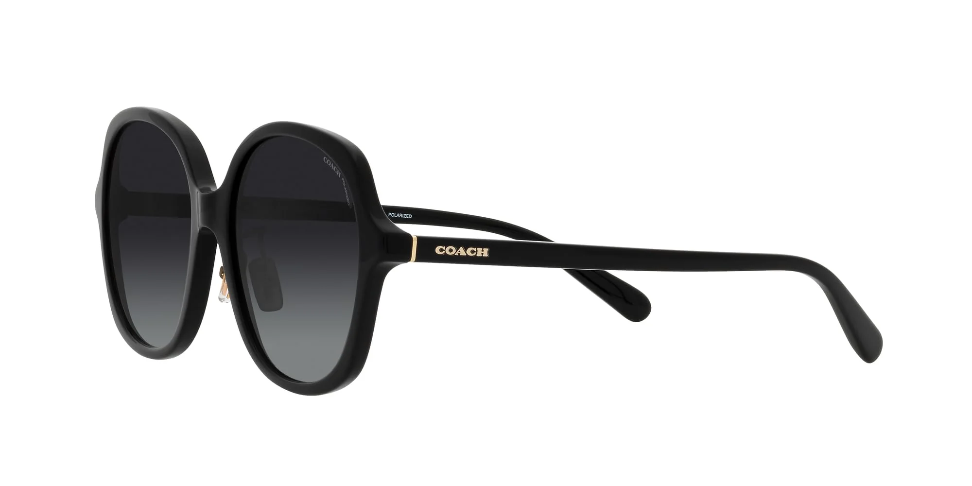 COACH HC8360F Low Bridge Fit Sunglasses, Black/Grey Gradient Polarized, 58 mm - Image 6
