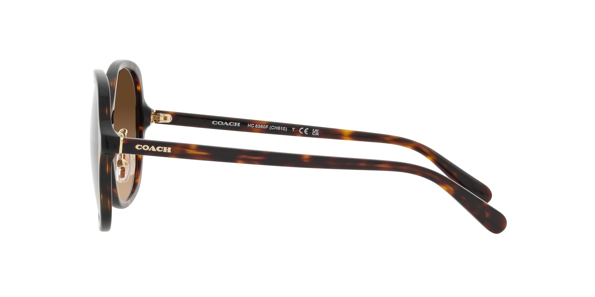 COACH HC8360F Low Bridge Fit Sunglasses, Dark Tortoise/Brown Gradient, 58 mm - Image 5